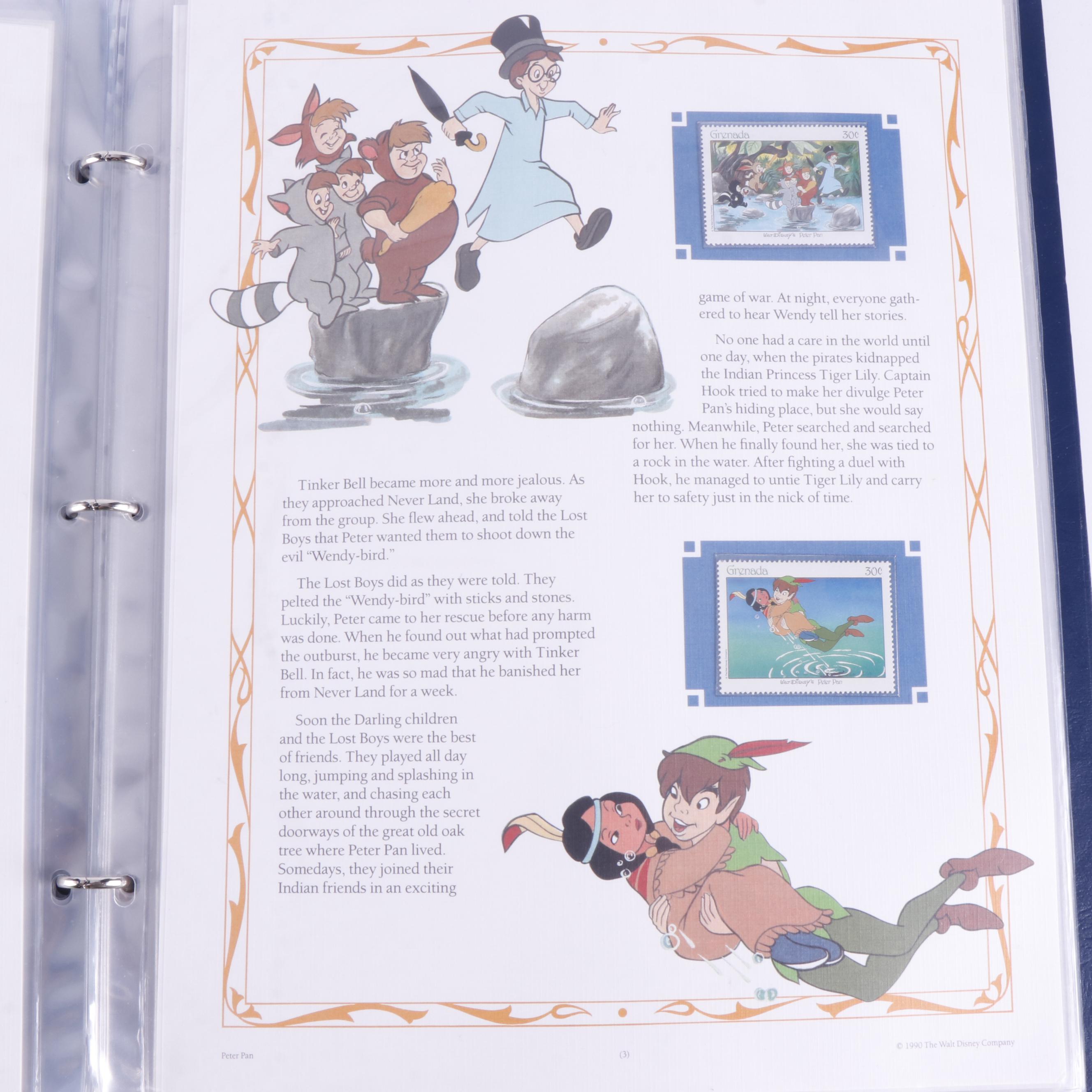 Three Albums of Disney Movie Commemorative Postage Stamp Panels