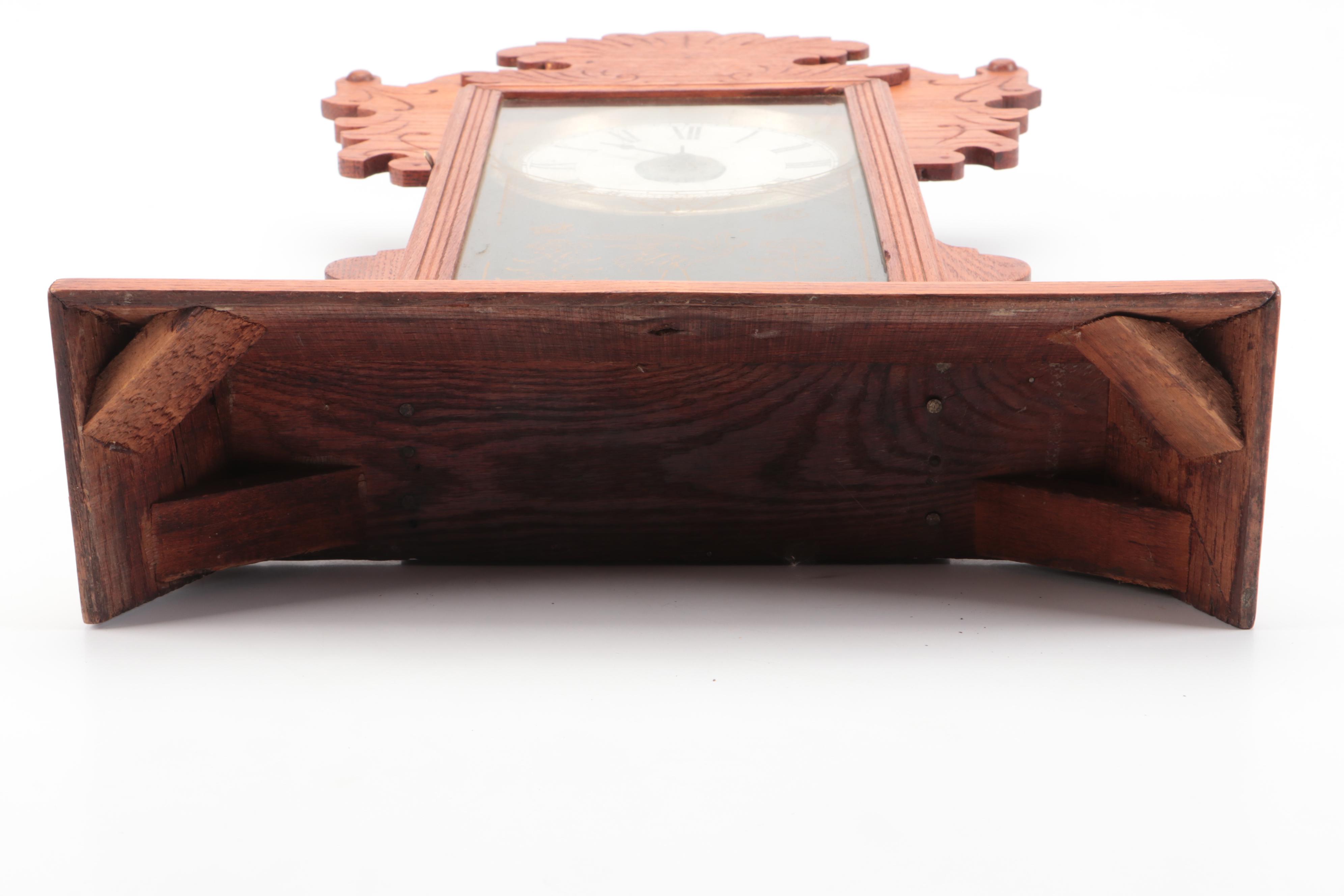 Attleboro Clock Co. Oak "India" Gingerbread Kitchen Clock