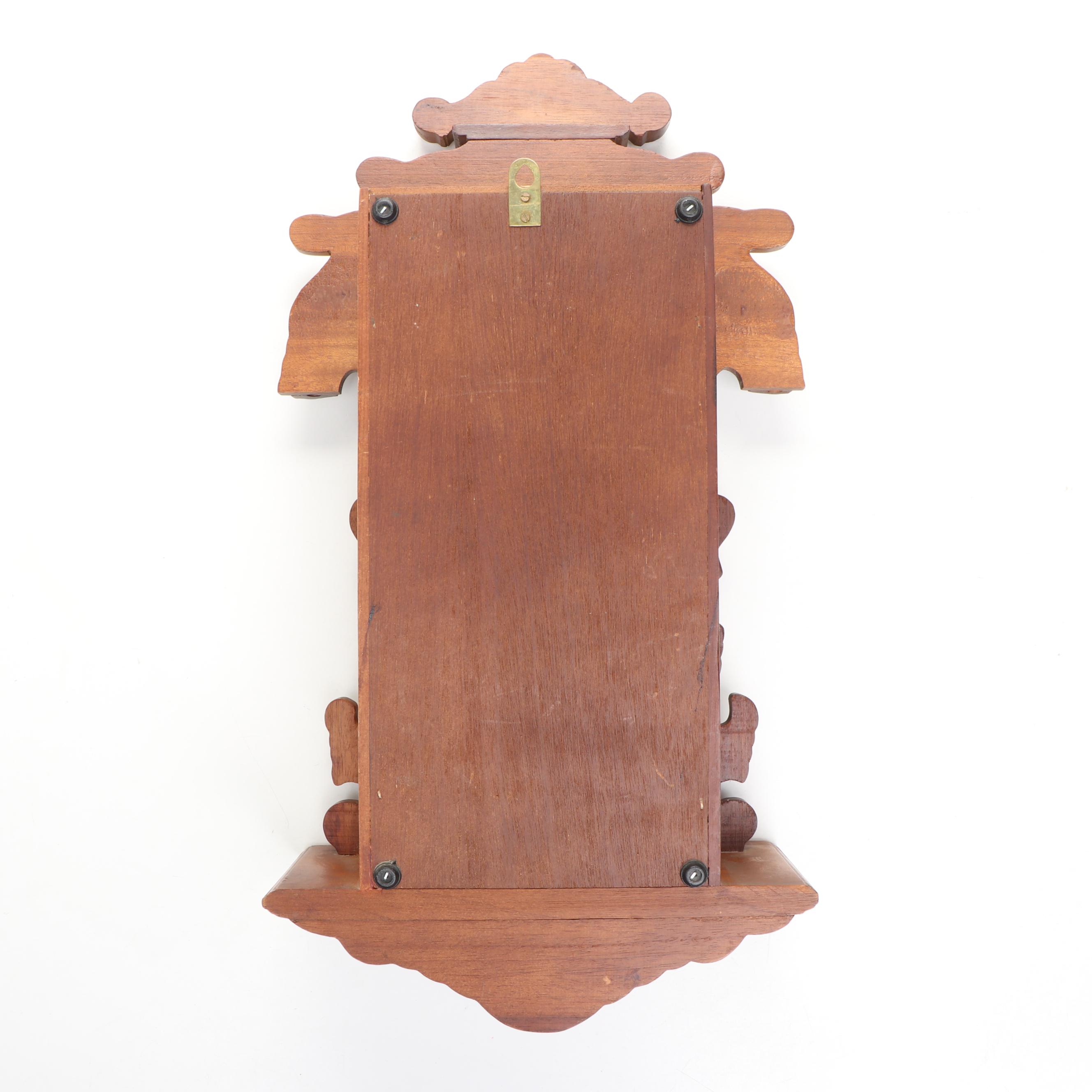 Victorian Eastlake Style Carved Wood Wall Clock, Late 19th to Early 20th Century