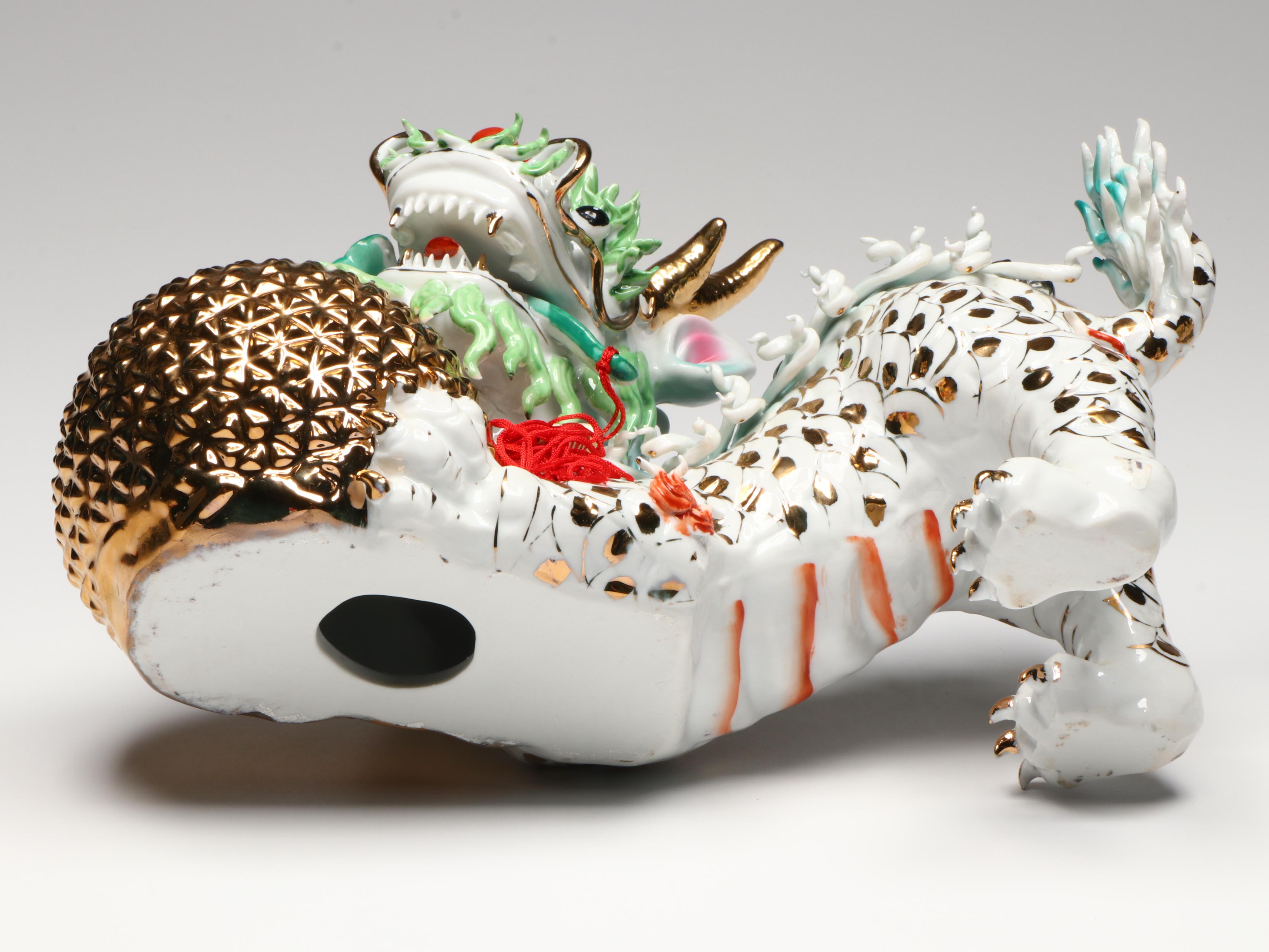 Chinese Style Gilt Ceramic Guardian Lions