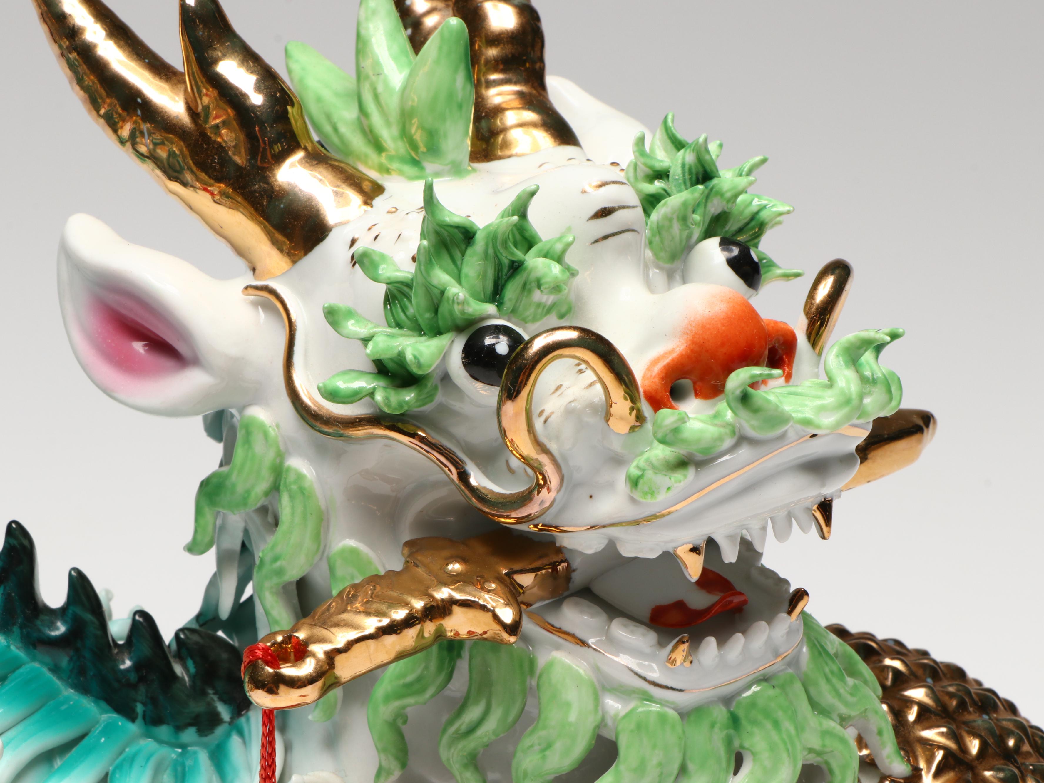 Chinese Style Gilt Ceramic Guardian Lions