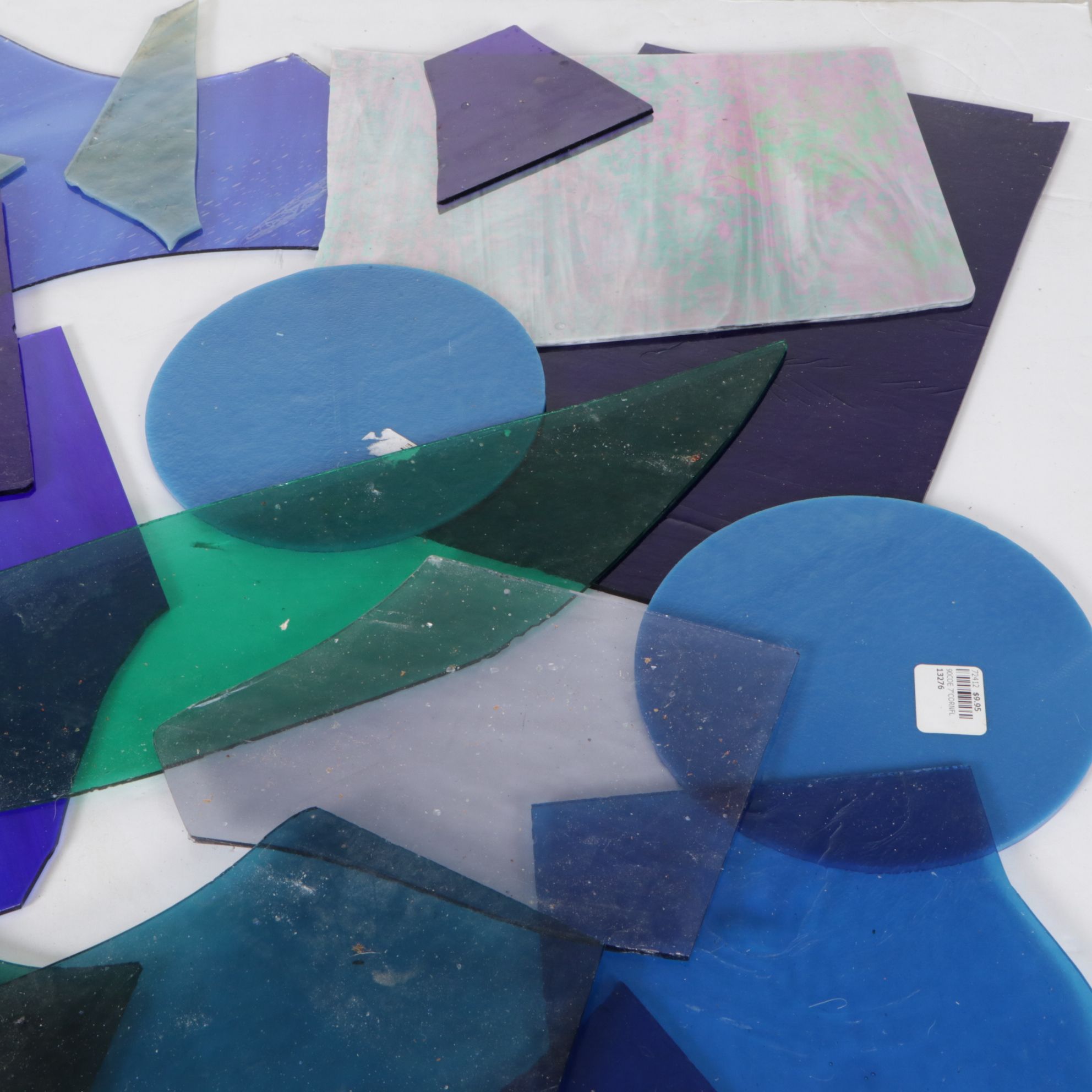 Swirl, Granite Texture, Clear & Other Art Glass Sheets