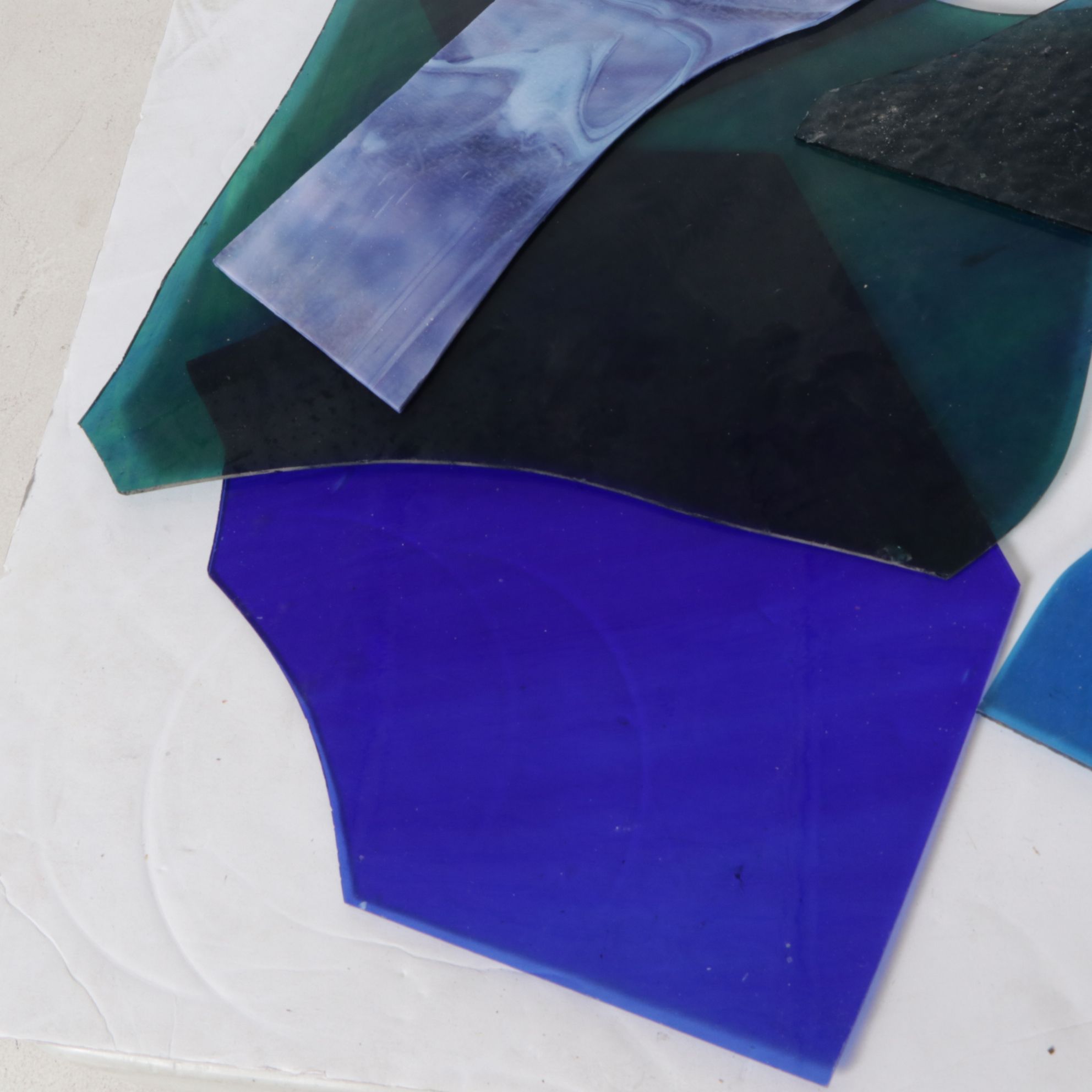 Swirl, Granite Texture, Clear & Other Art Glass Sheets