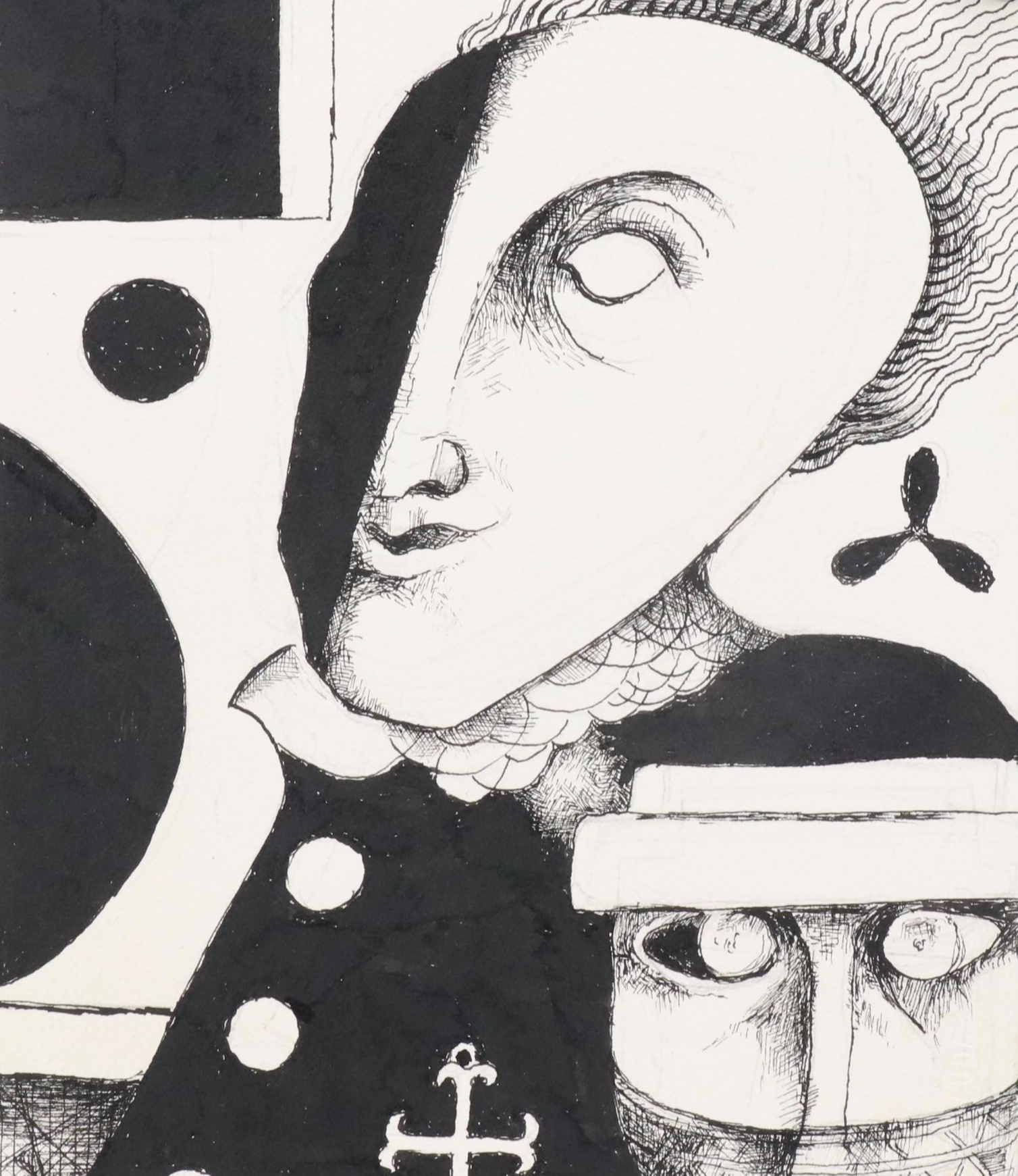 Nikolay "Kuk" Manuylov Surrealist Ink Portrait, 2021