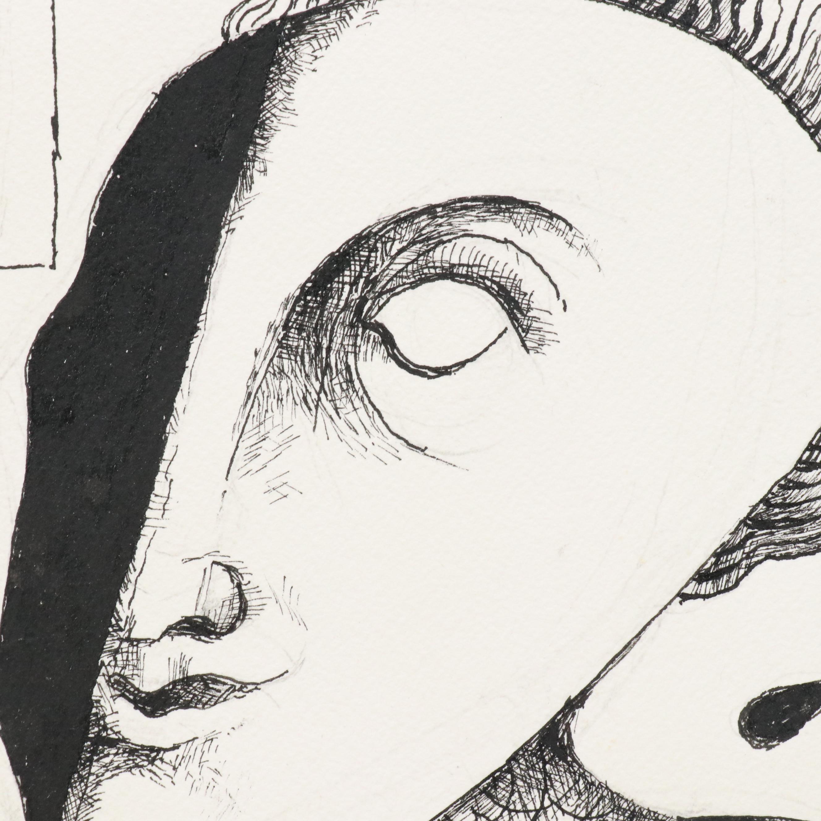 Nikolay "Kuk" Manuylov Surrealist Ink Portrait, 2021