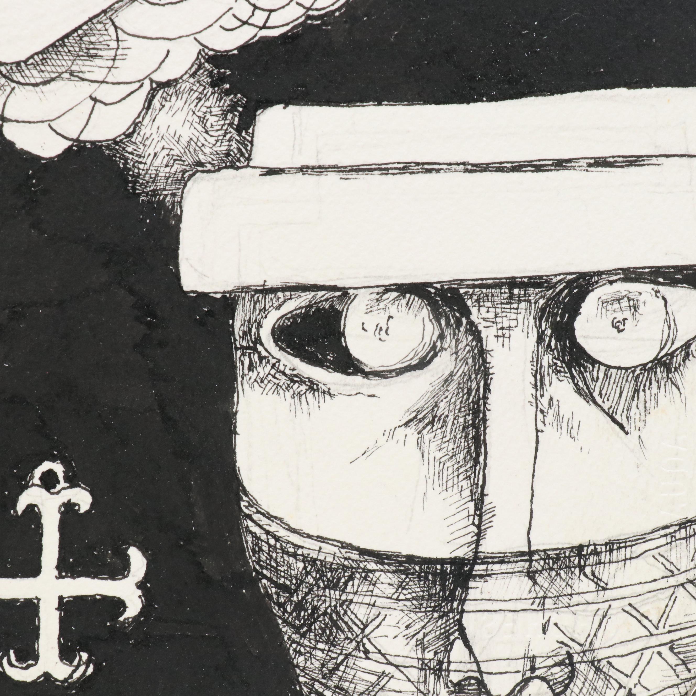 Nikolay "Kuk" Manuylov Surrealist Ink Portrait, 2021