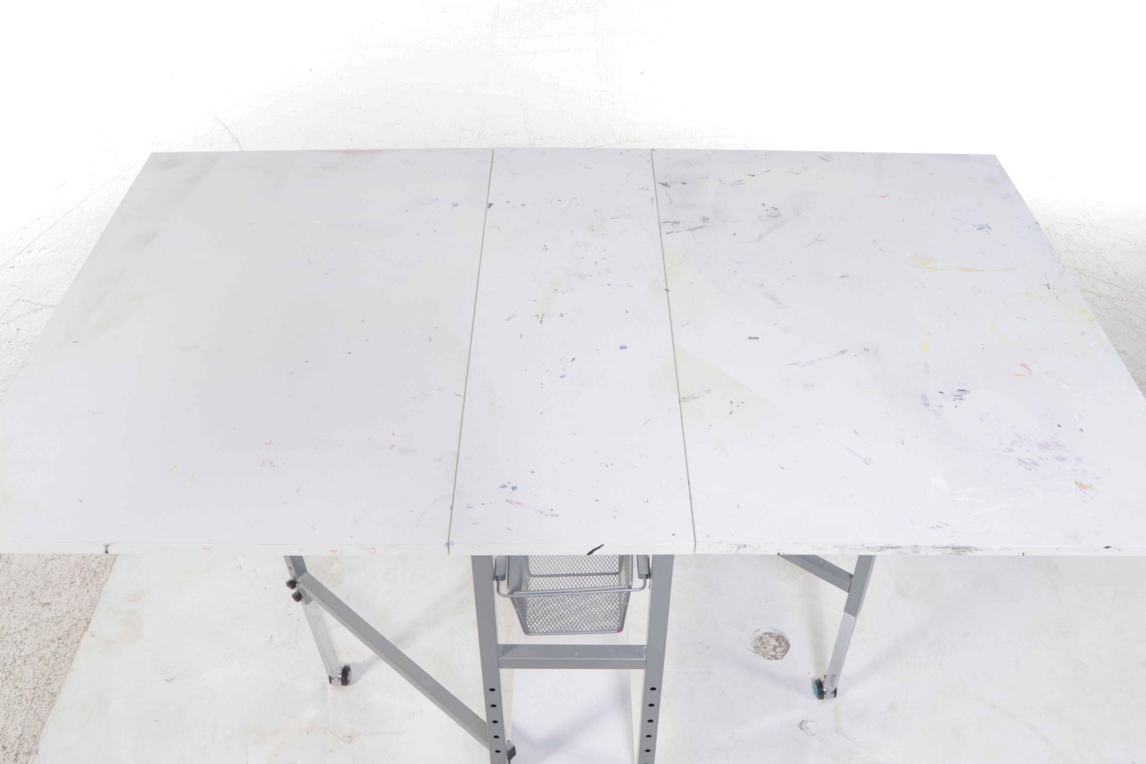 Contemporary Laminate Drop Leaf Work Table