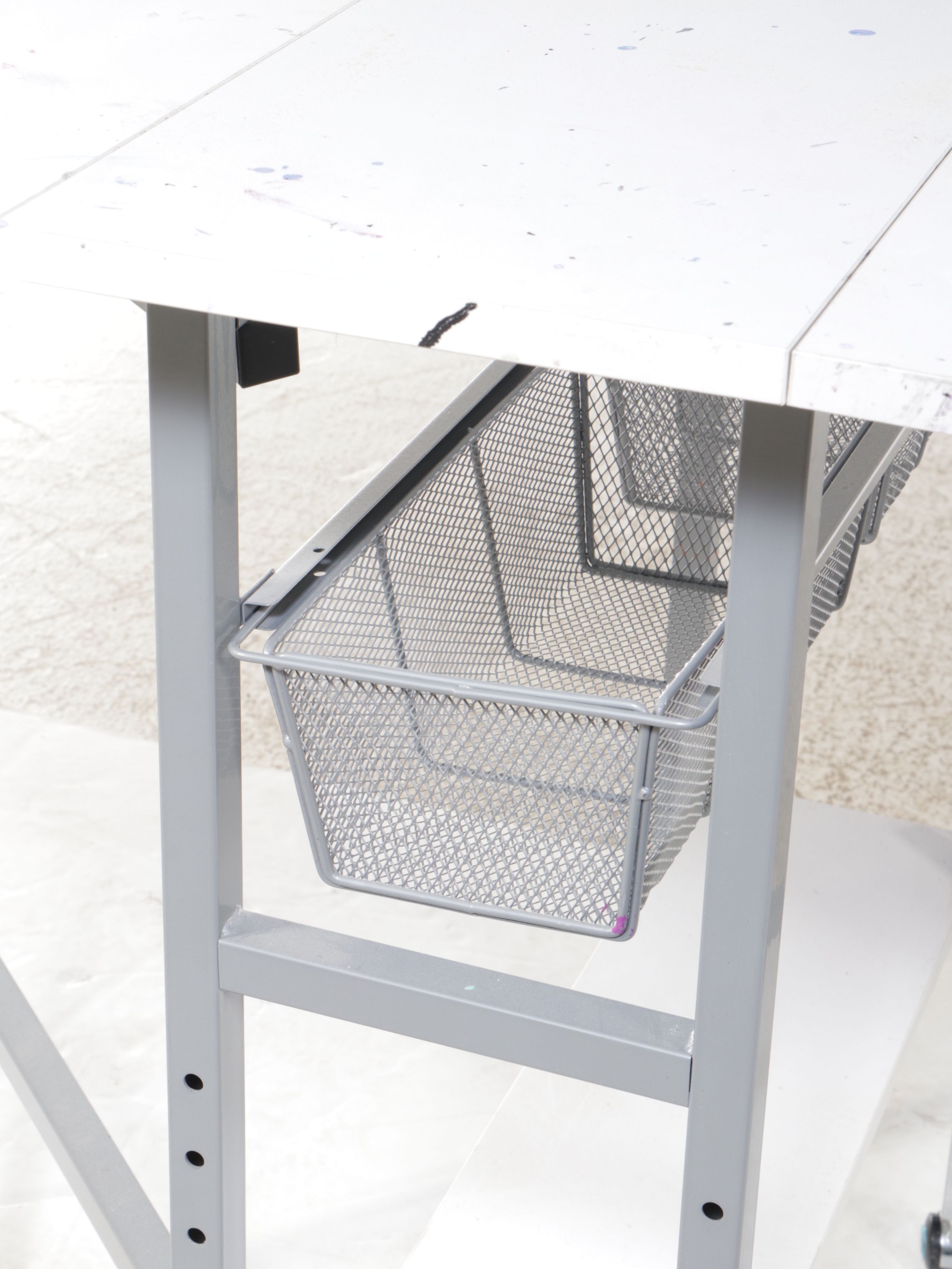 Contemporary Laminate Drop Leaf Work Table