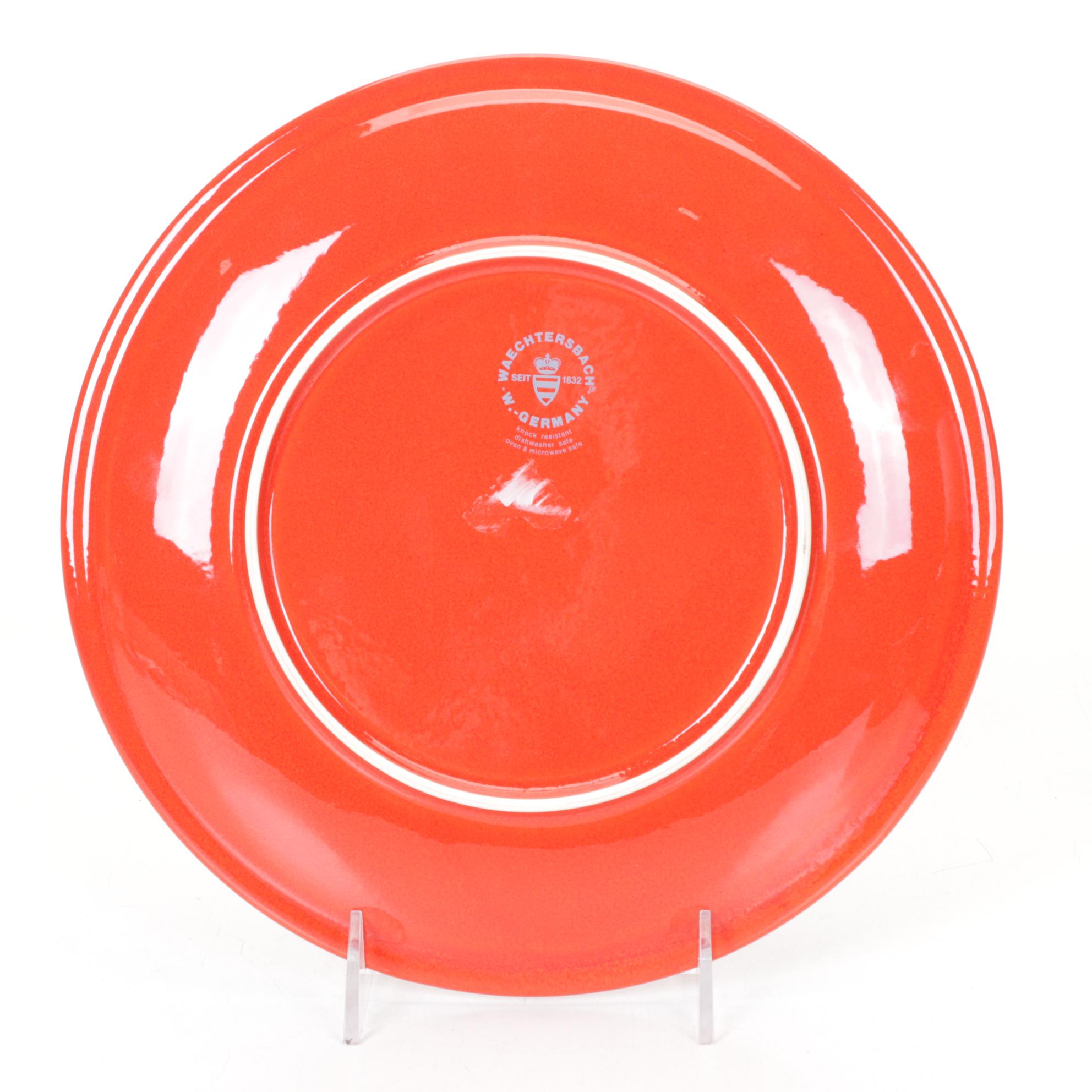 Waechtersbach "Christmas Tree" Teapot, Cups, and a Plate, Late 20th Century