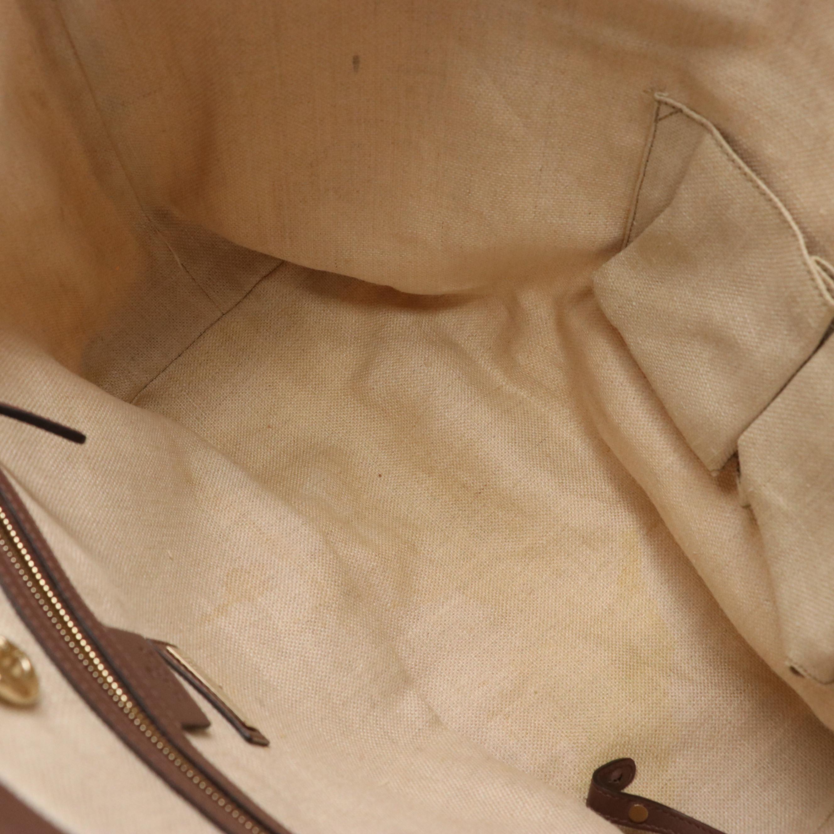 Gucci Japan Exclusive Craft Tote in Natural Canvas and Mocha Brown Leather