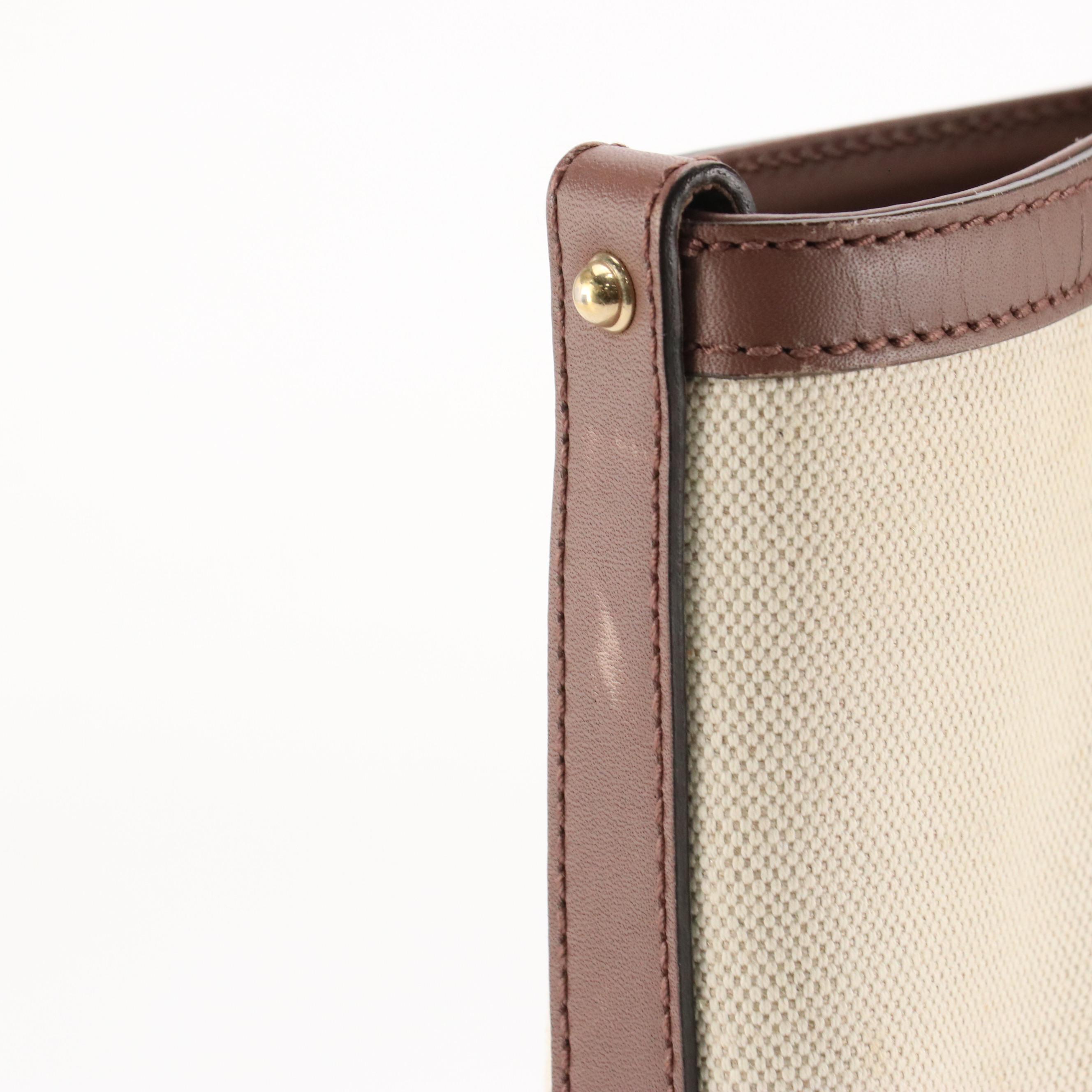 Gucci Japan Exclusive Craft Tote in Natural Canvas and Mocha Brown Leather