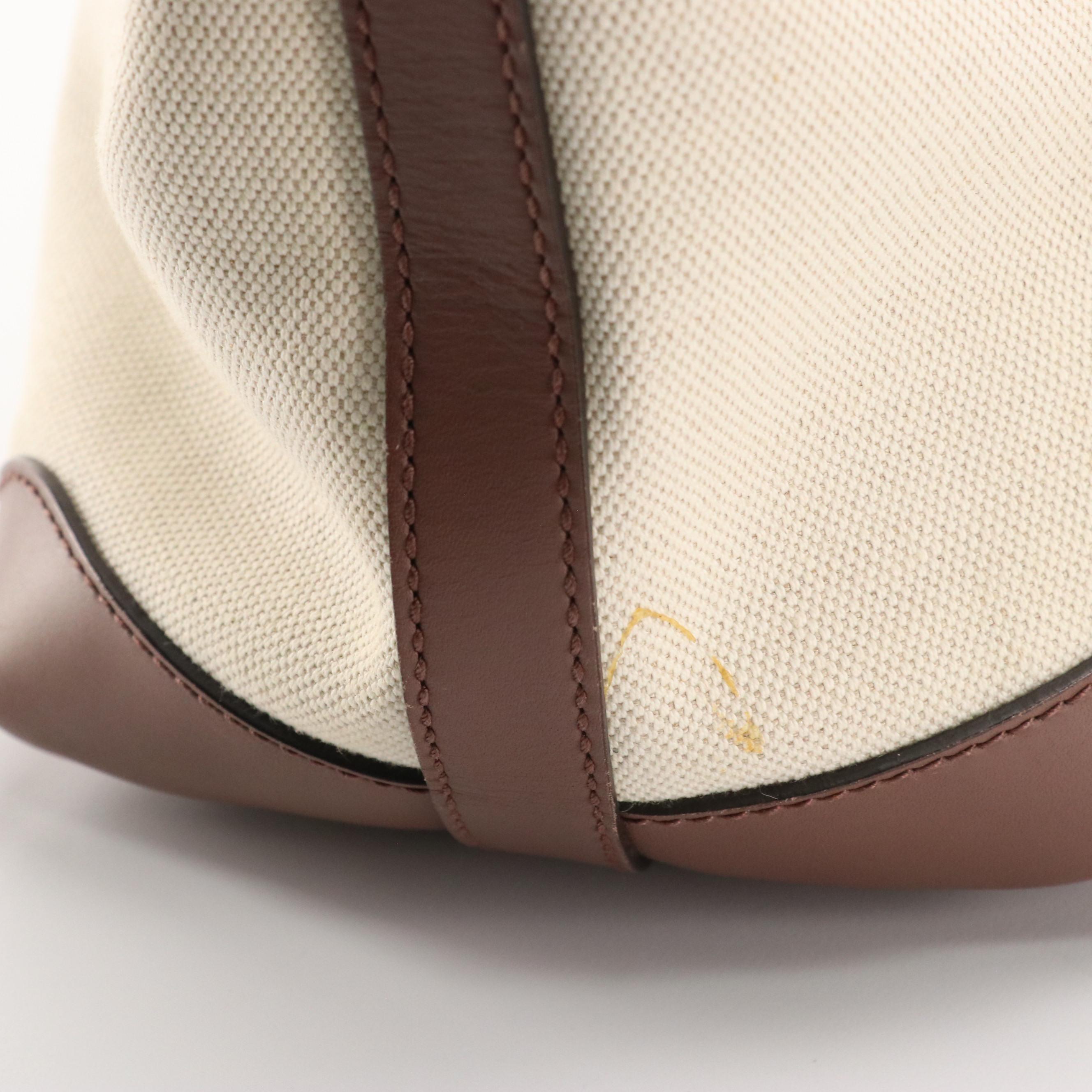 Gucci Japan Exclusive Craft Tote in Natural Canvas and Mocha Brown Leather