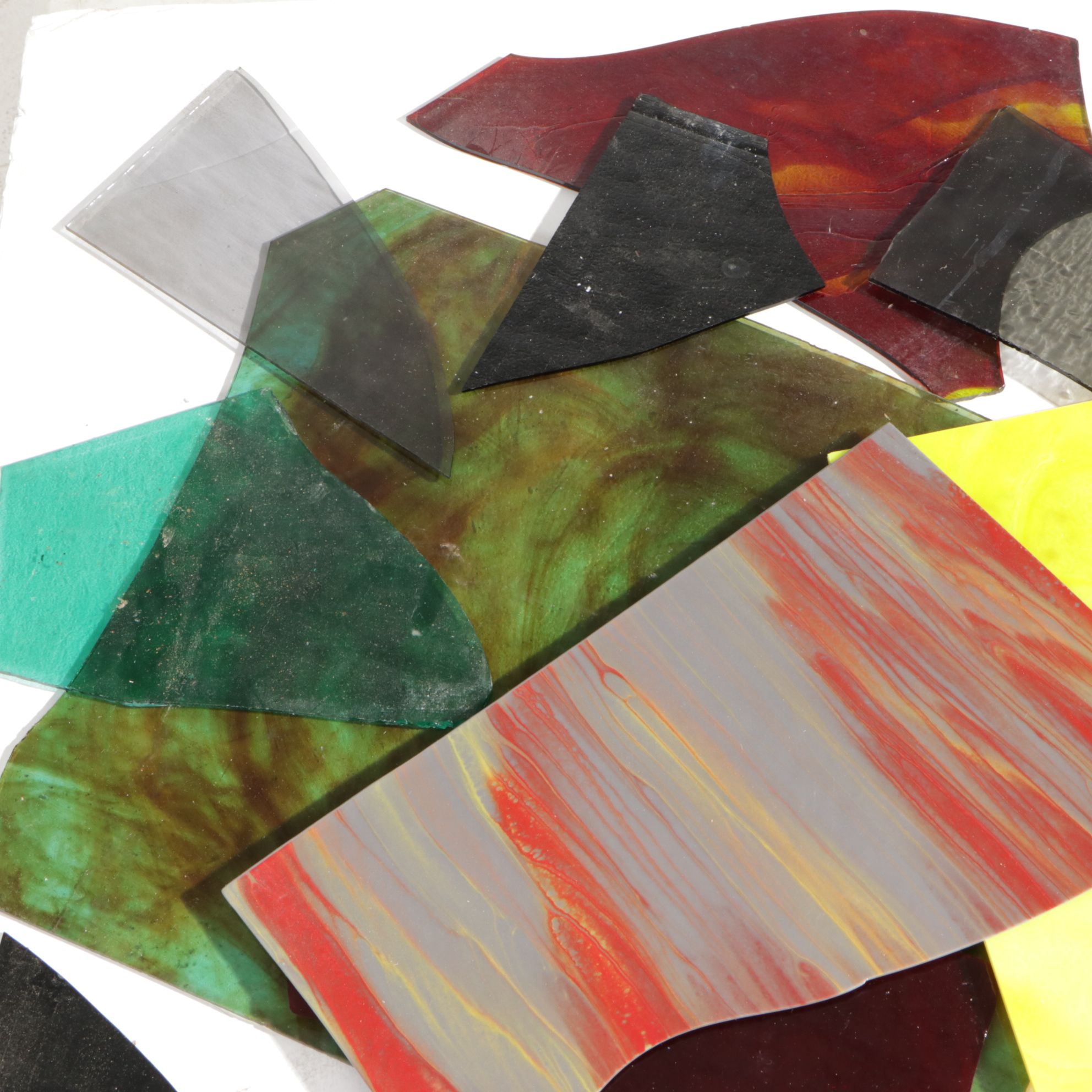 Swirl, Granite Texture, Streakie & Other Art Glass Sheets