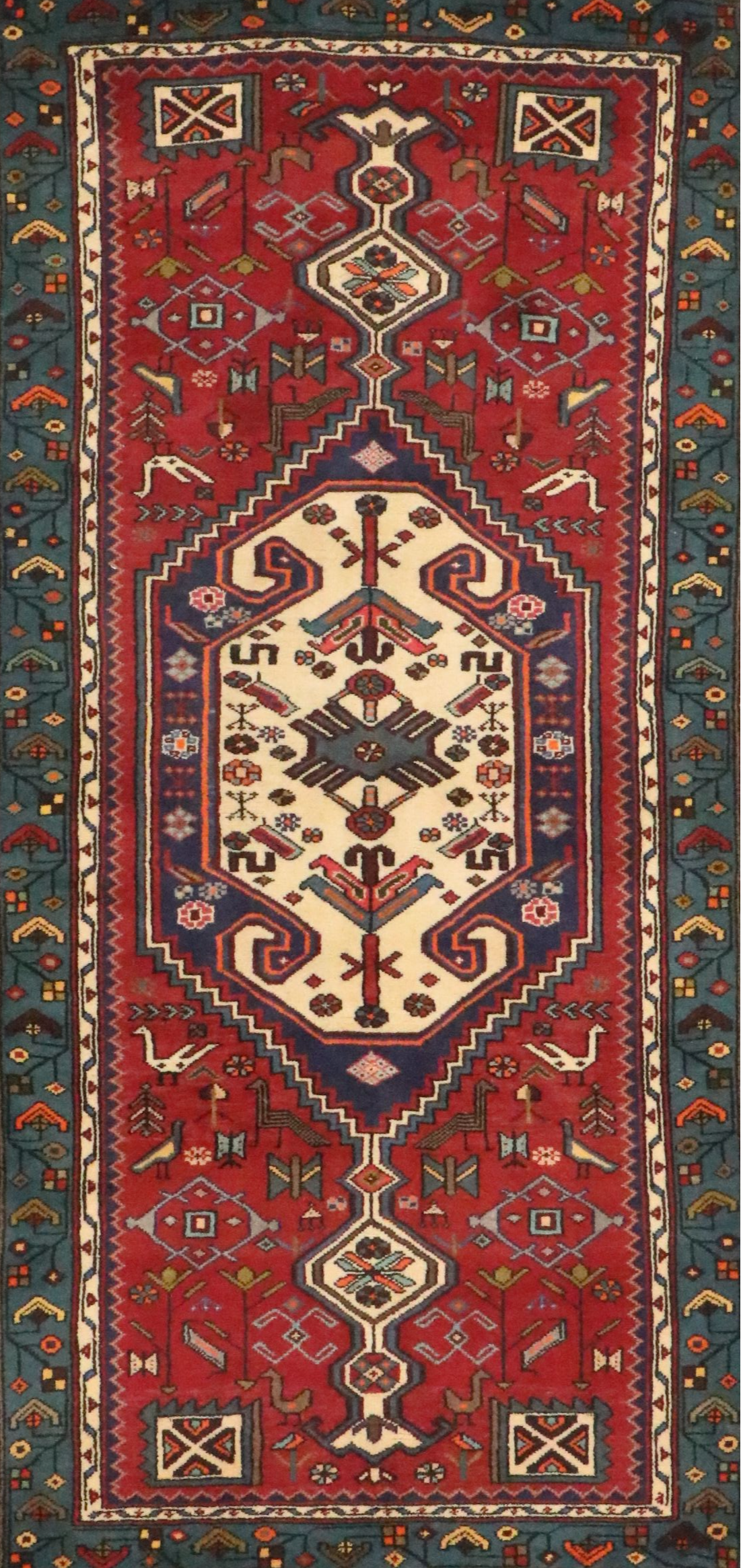 3'4 x 6'11 Hand-Knotted Persian Hamdan Area Rug
