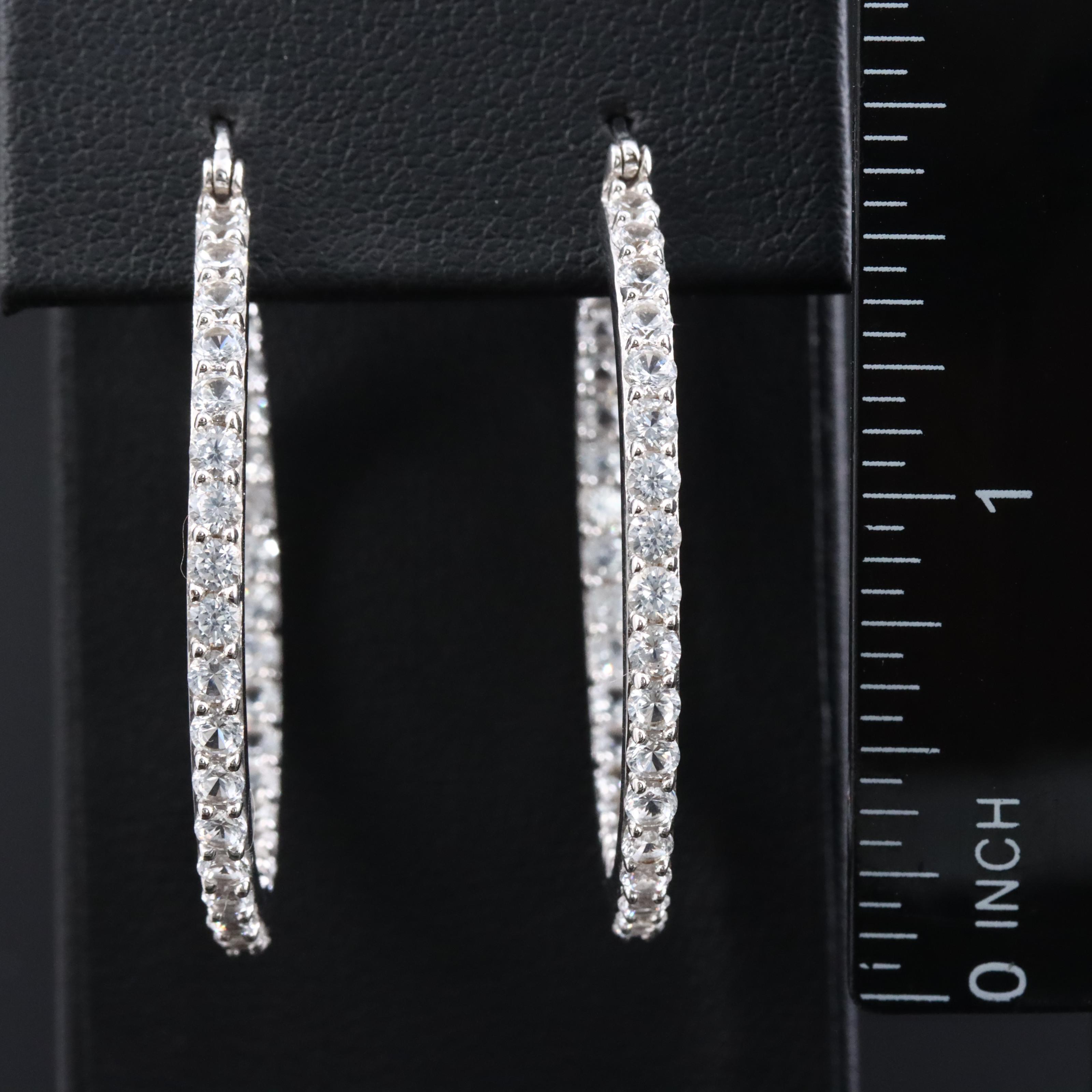 Sterling White Sapphire Inside Out Hoop Earrings