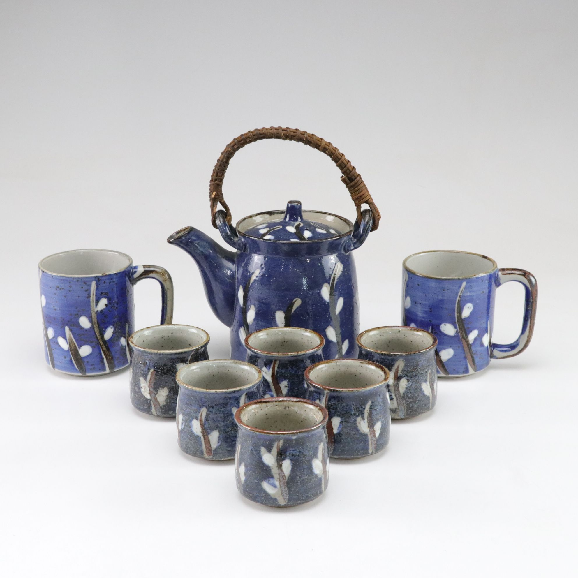 Otagiri Japanese Ceramic Teapot with Cups and Mugs, Mid to Late 20th Century