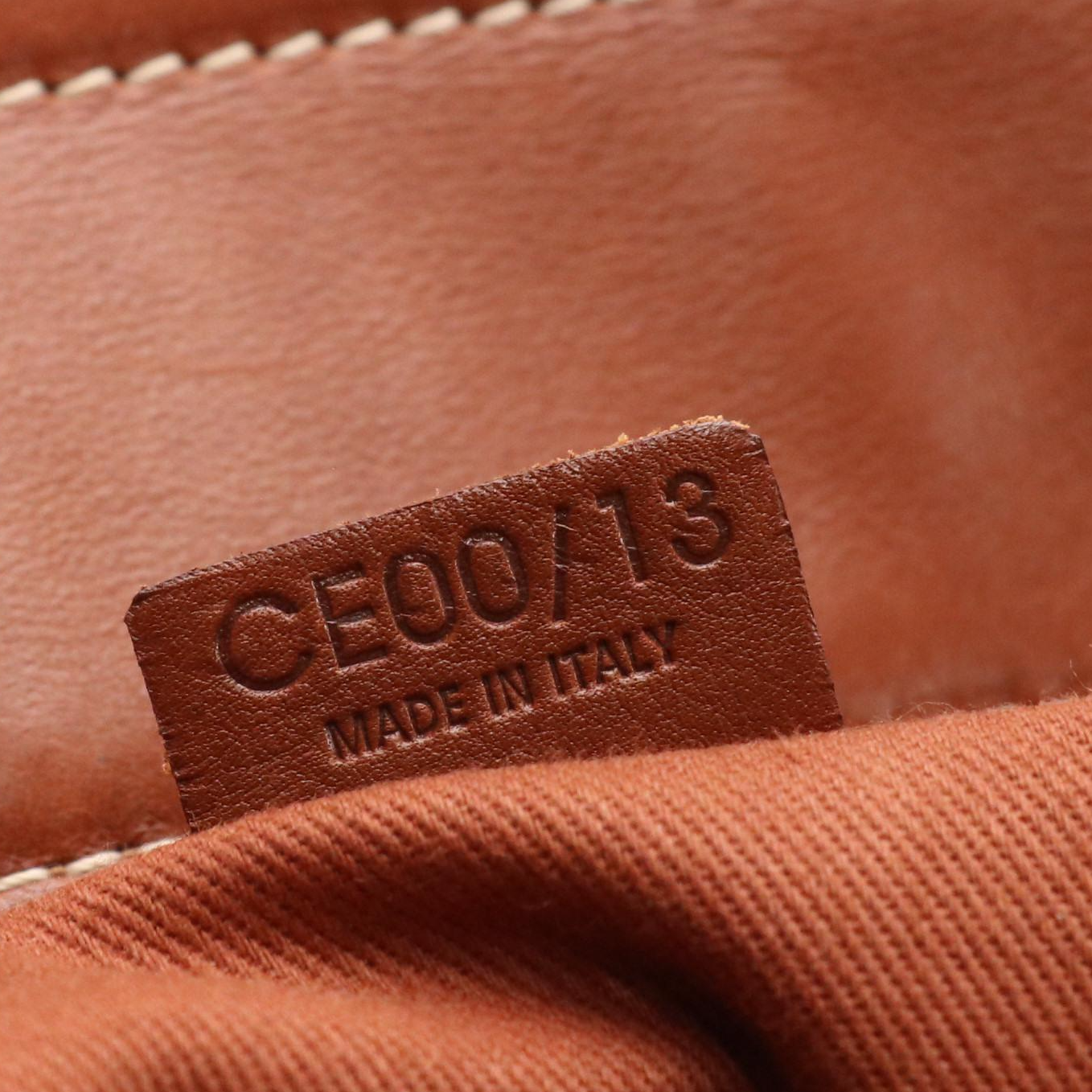 Celine Boogie Bag in Contrast-Stitched Caramel Brown Calfskin Leather