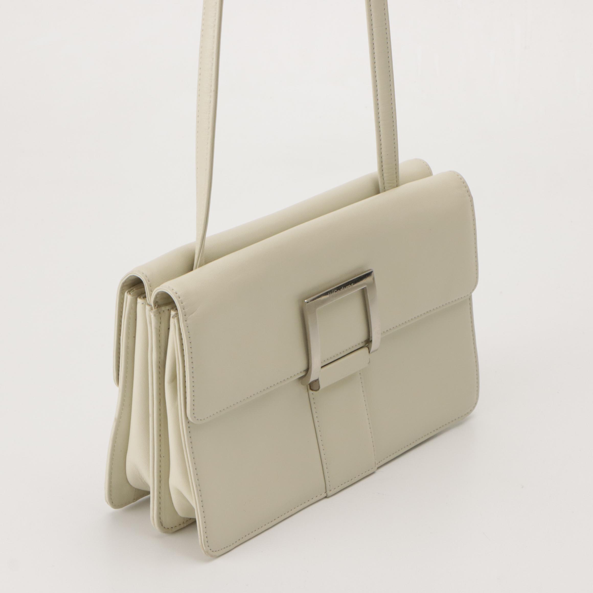 Yves Saint Laurent Leather Double Flap Shoulder Bag