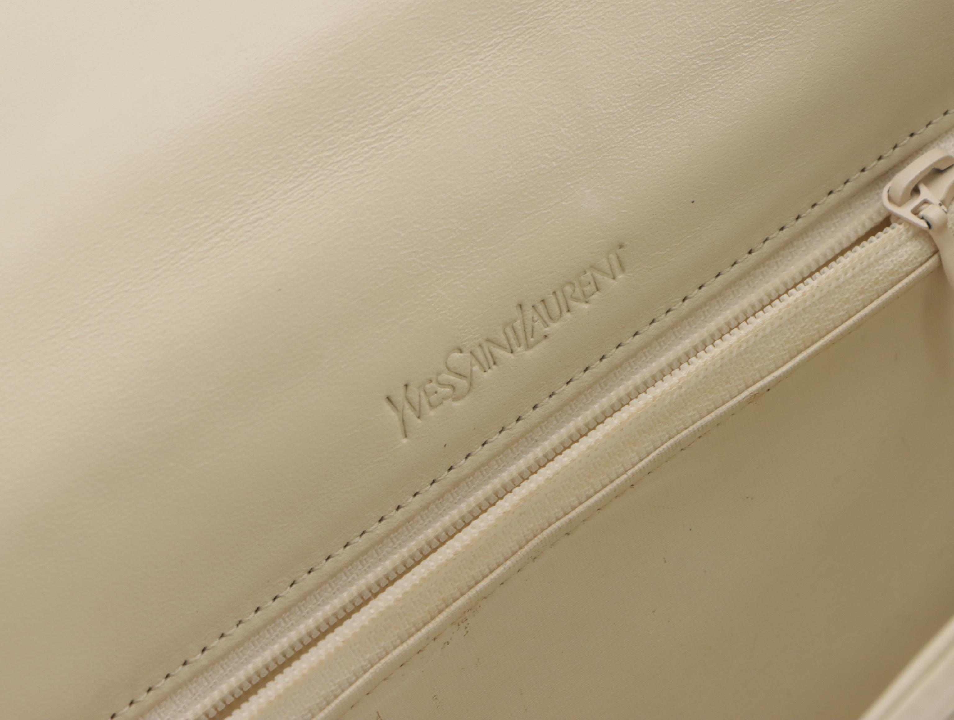 Yves Saint Laurent Leather Double Flap Shoulder Bag