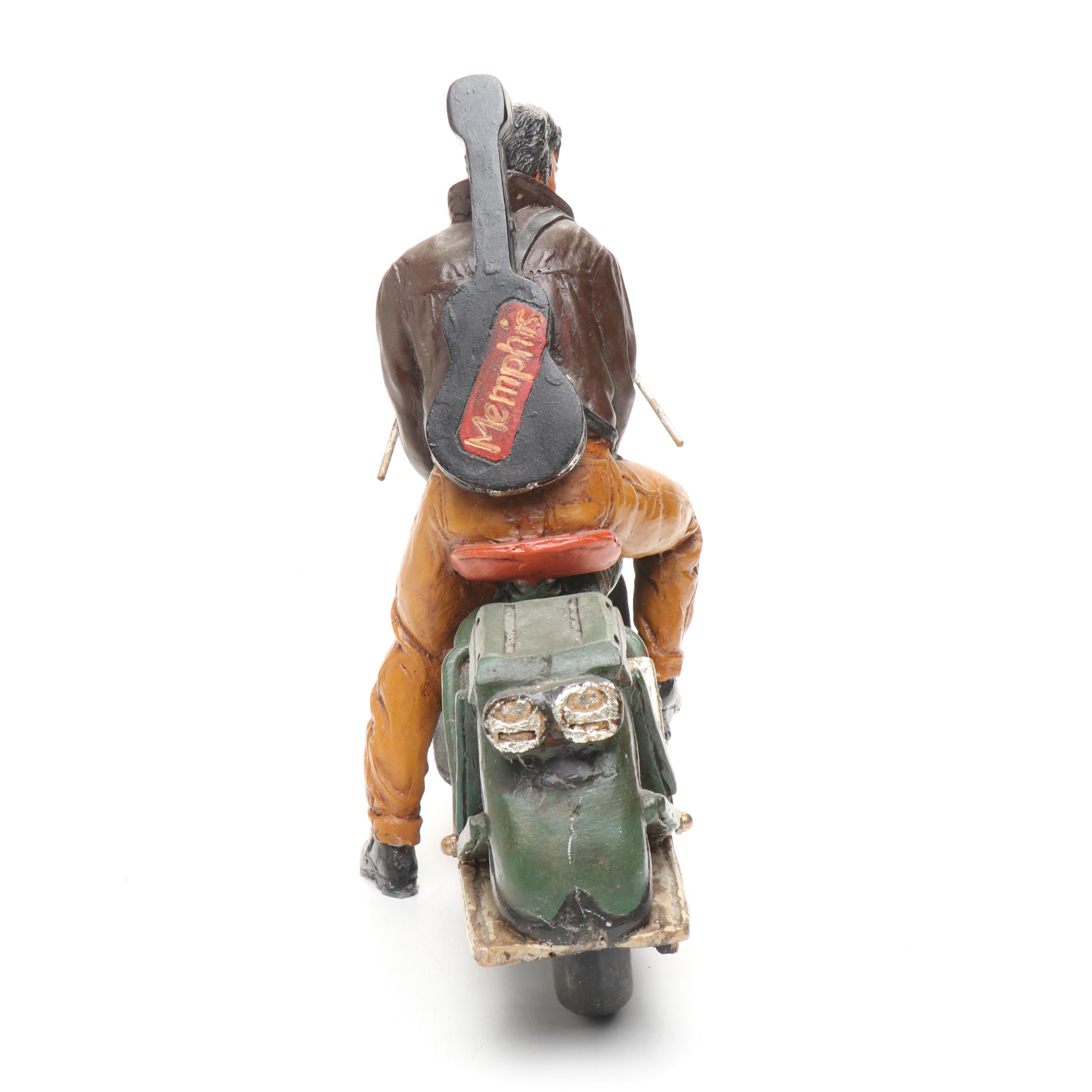 Elvis Presley and Other Resin Movable Motorcycle Figurine