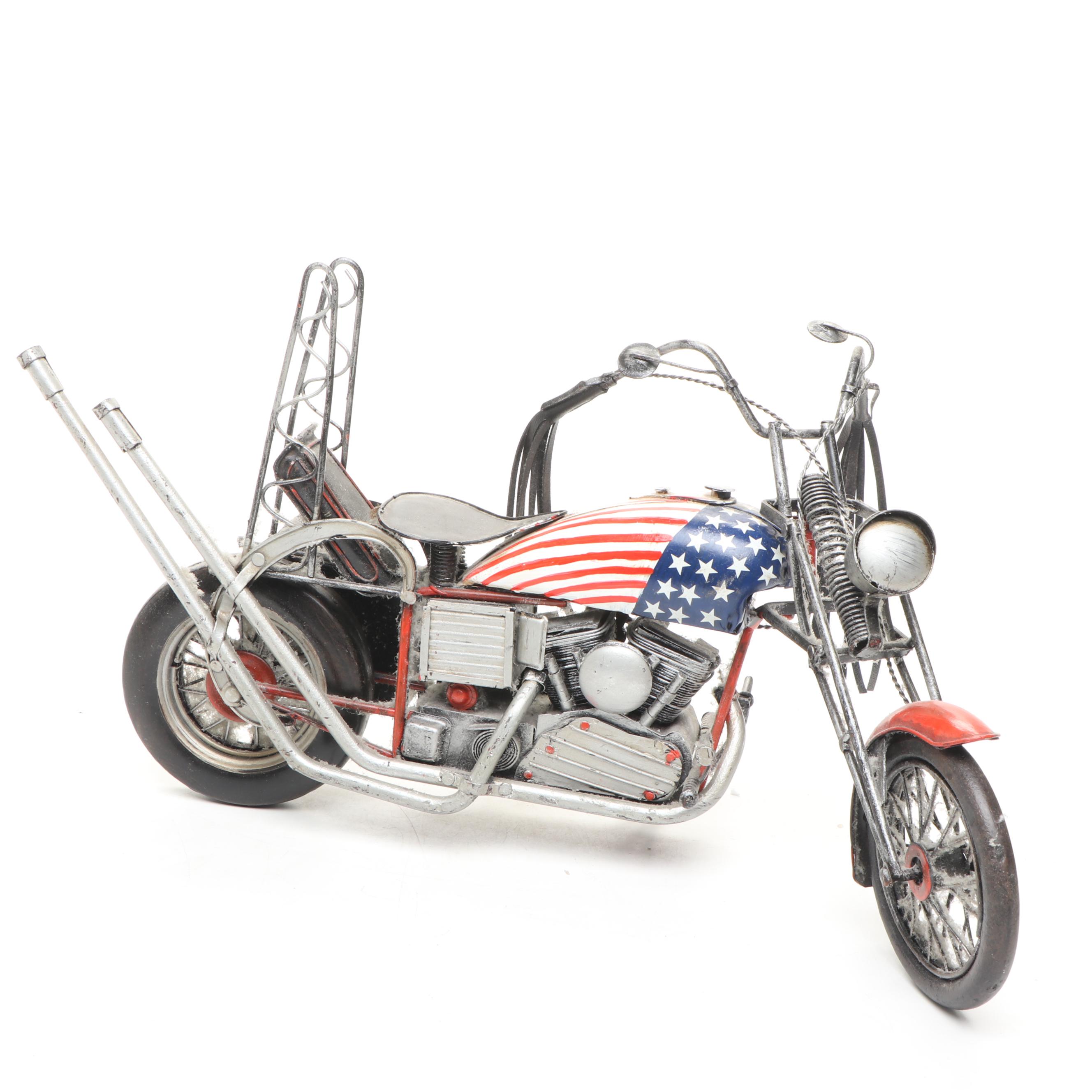 Elvis Presley and Other Resin Movable Motorcycle Figurine