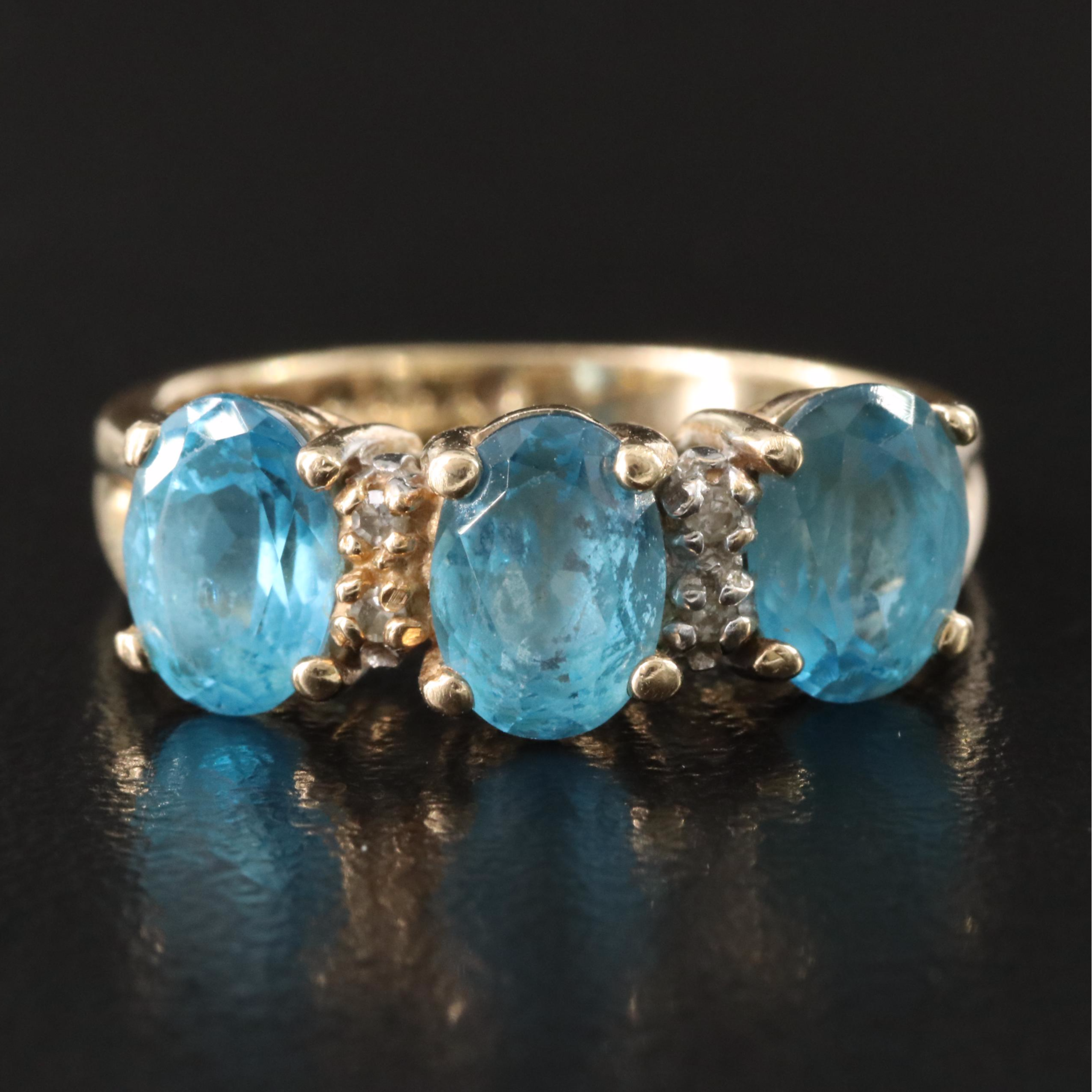 14K Topaz and Diamond Ring