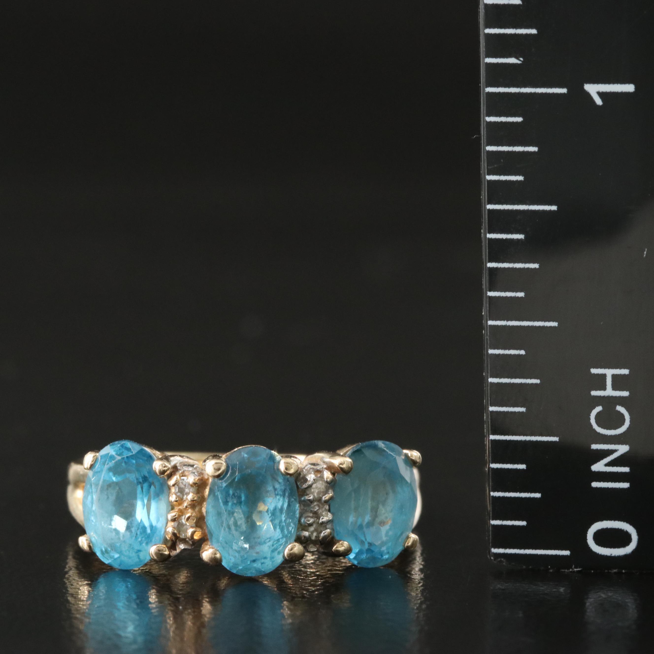 14K Topaz and Diamond Ring