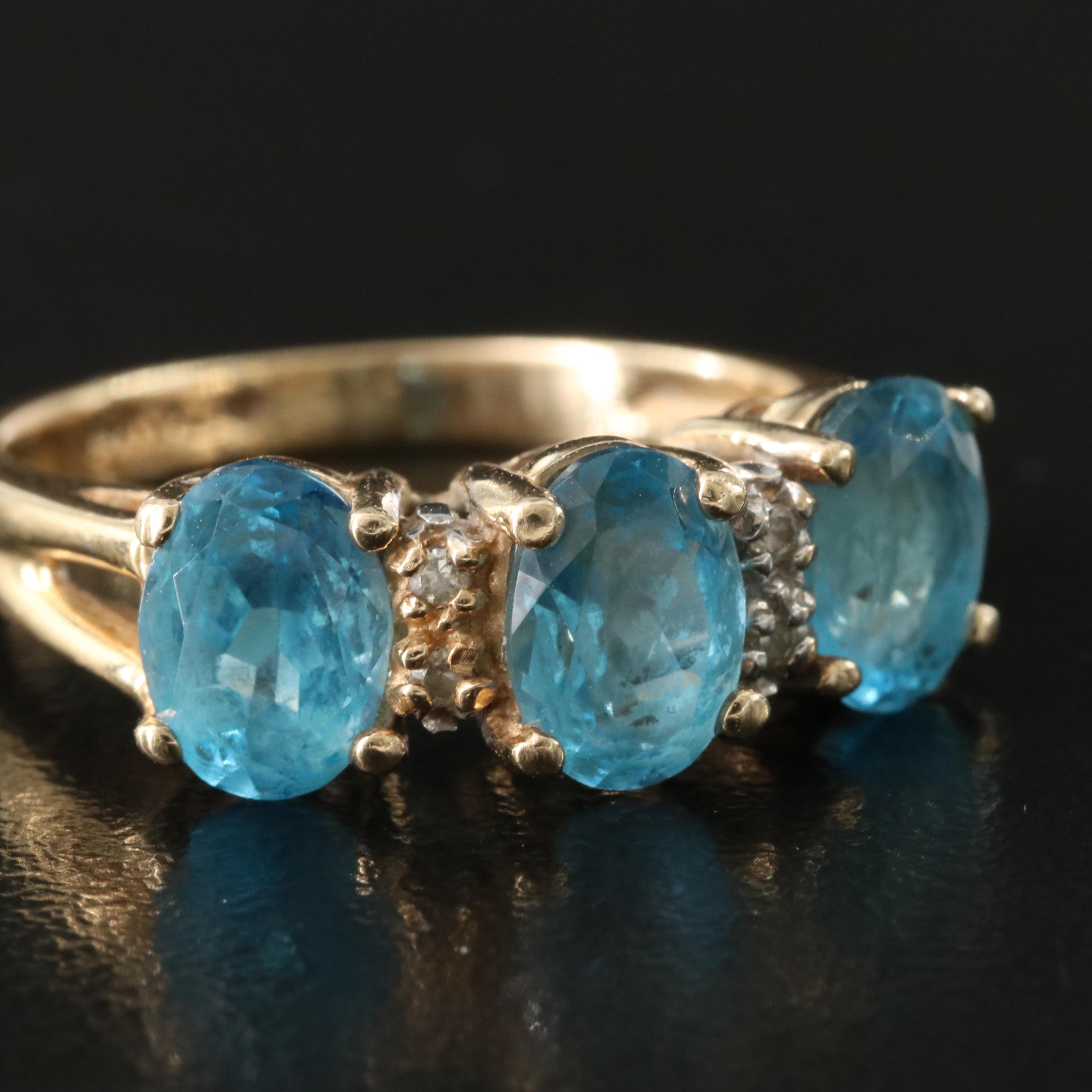 14K Topaz and Diamond Ring
