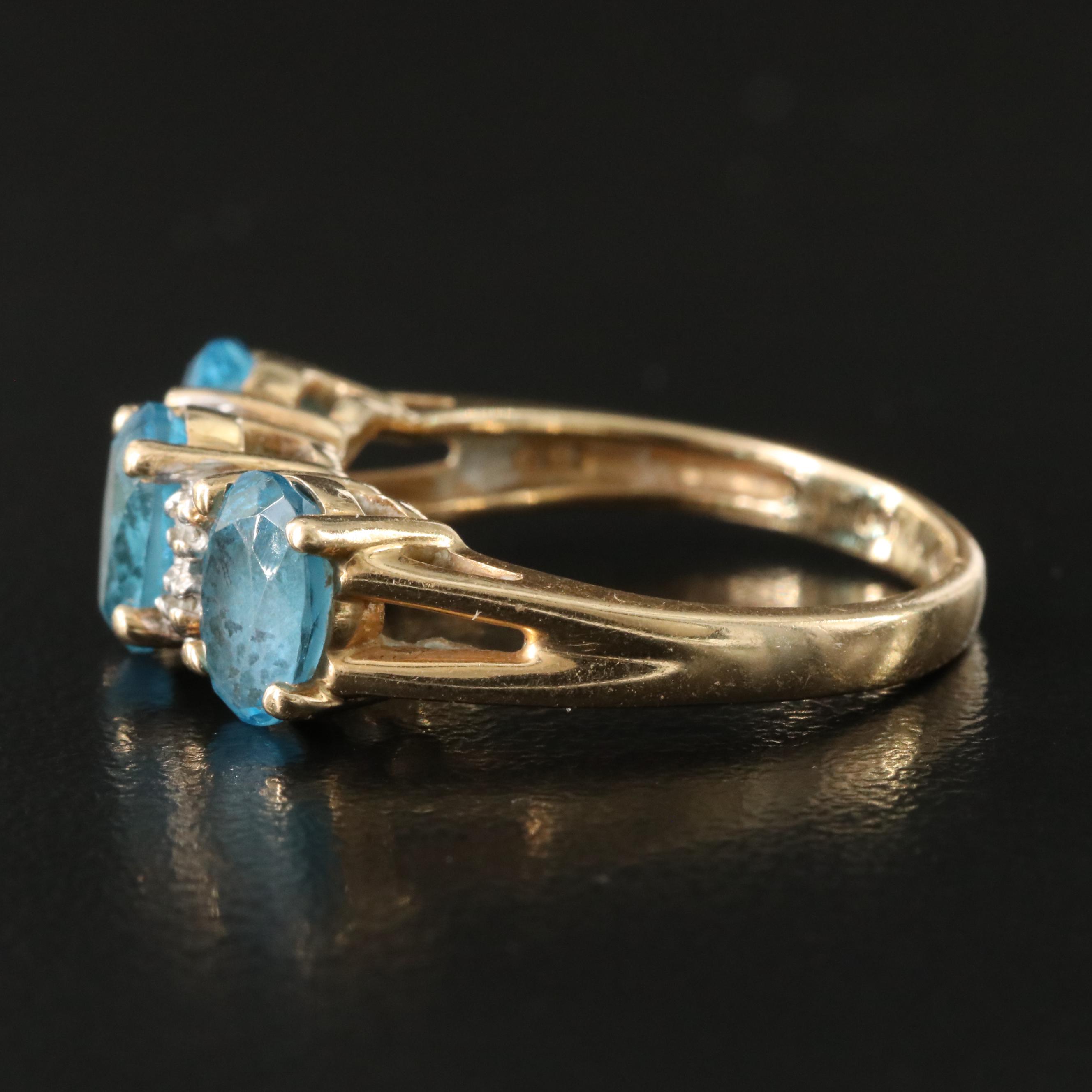 14K Topaz and Diamond Ring