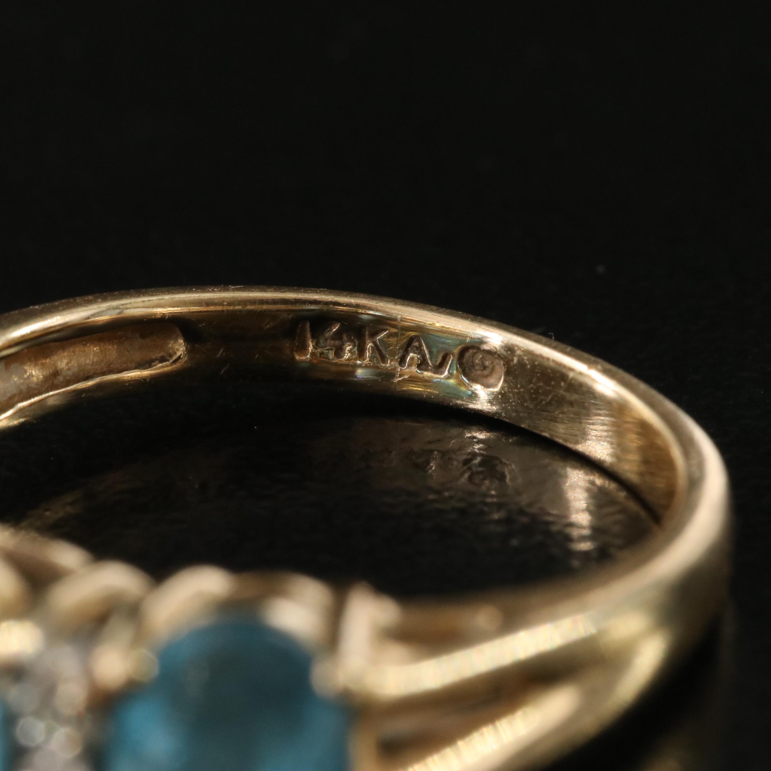 14K Topaz and Diamond Ring
