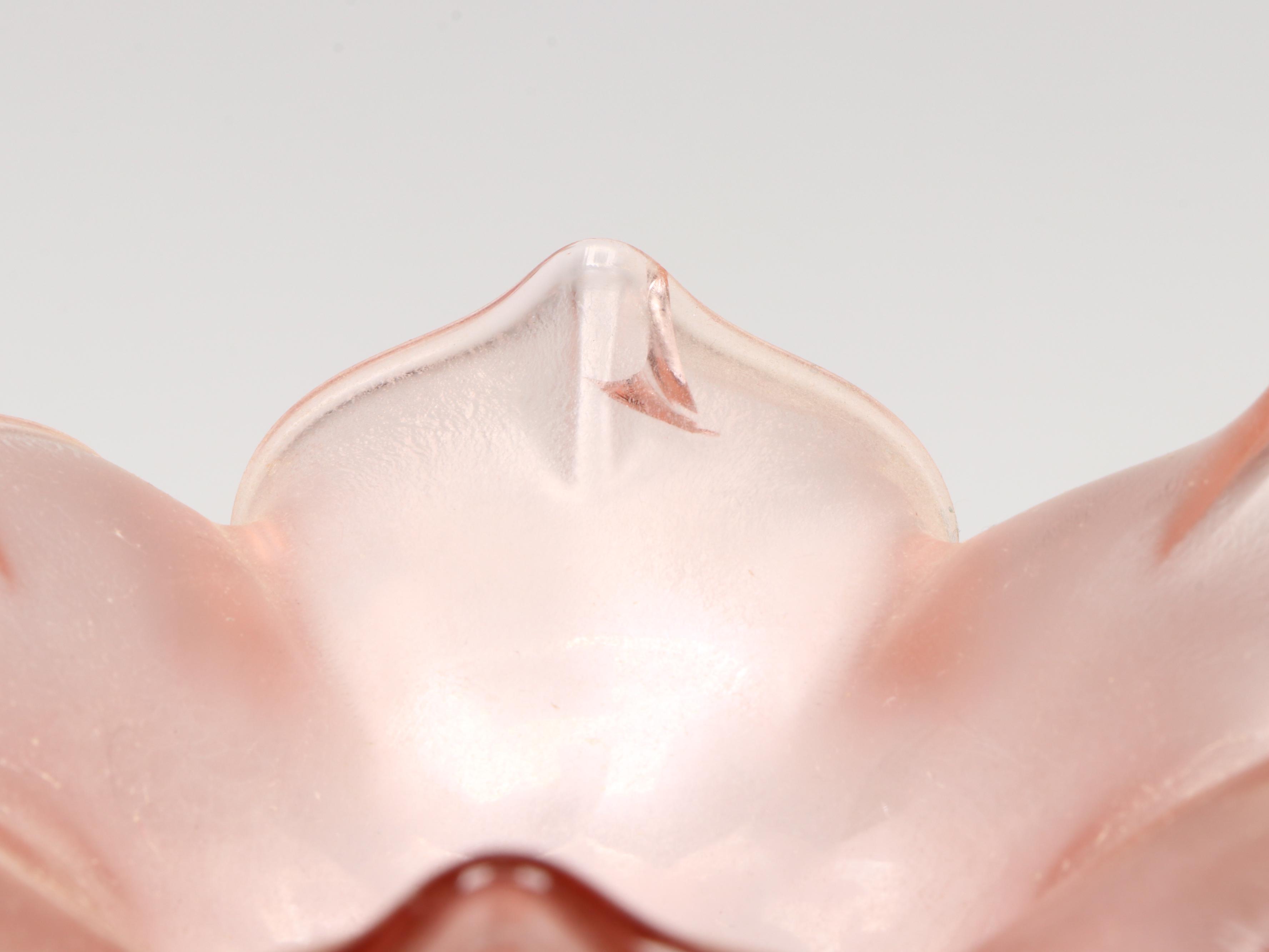 Fenton Velva Rose 75th Anniversary Iridescent Pink Satin Glass Epergne