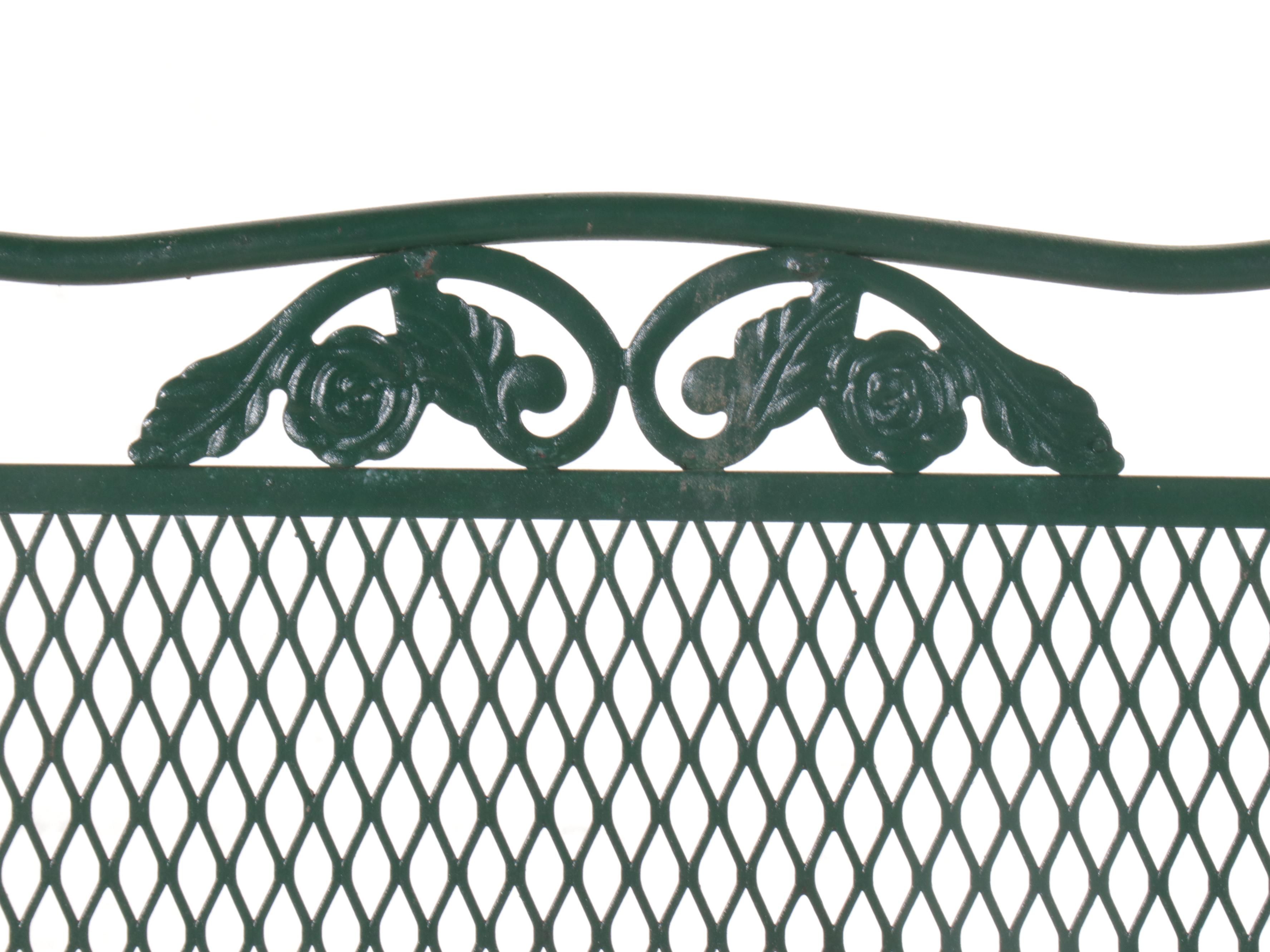 Seven Piece Wrought Iron Mesh Patio Dining Set