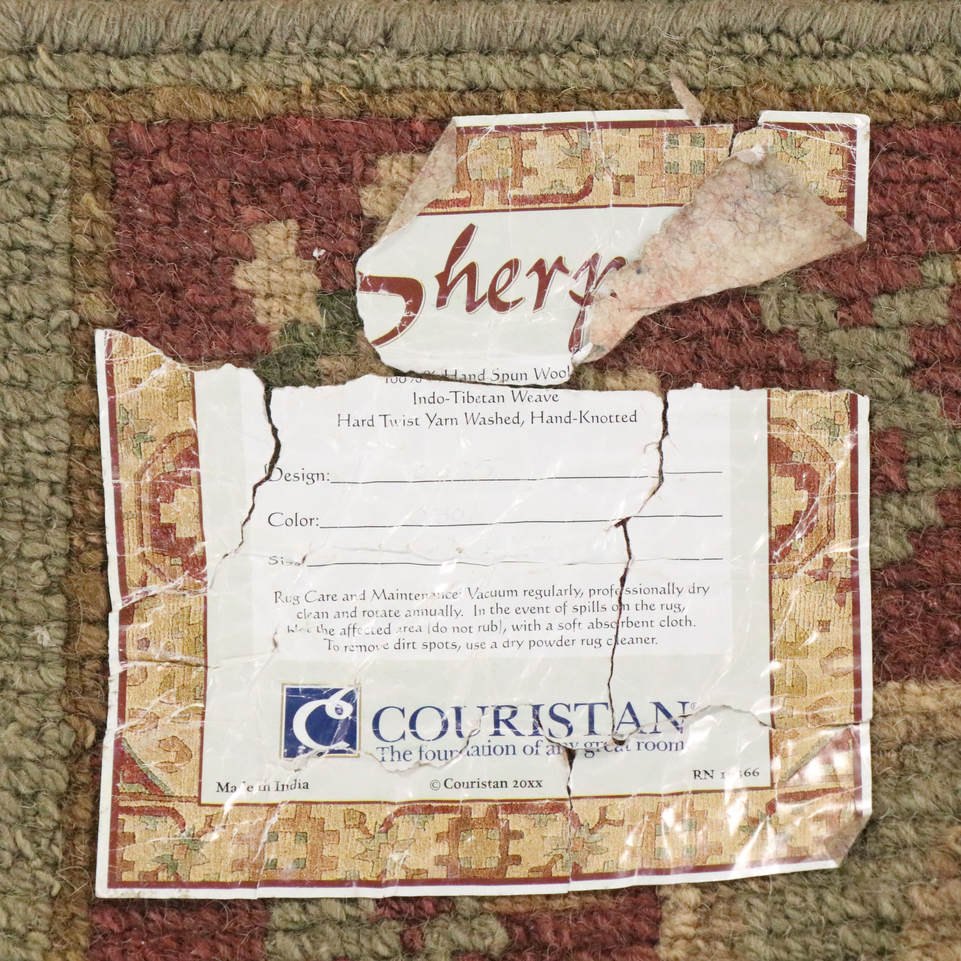 3'6 x 5'5 Hand-Knotted Couristan Indo-Tibetan Area Rug