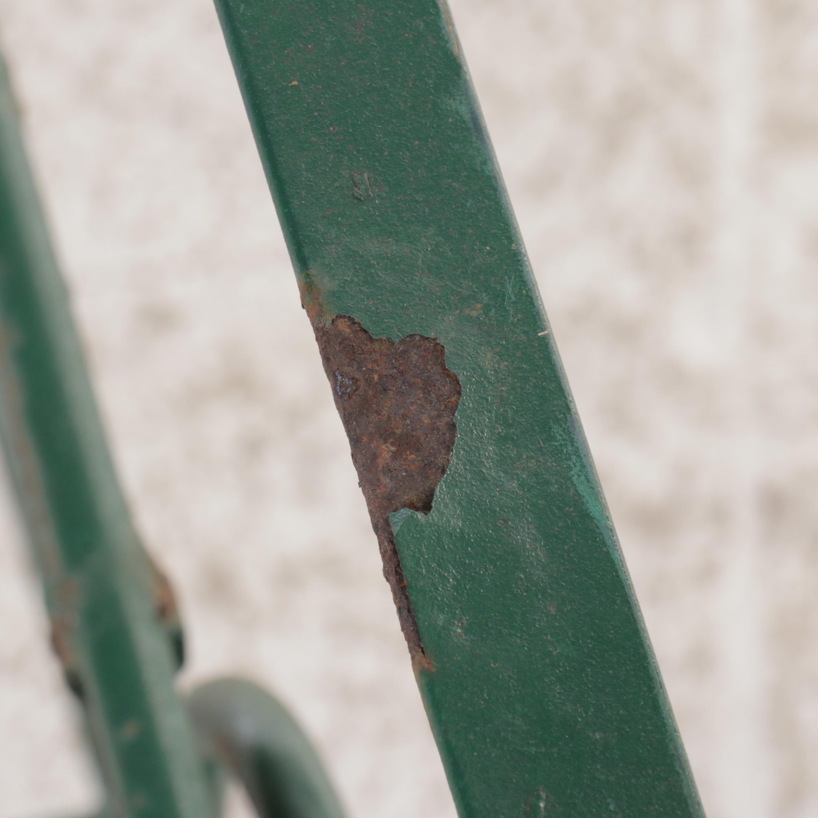 Seven Piece Wrought Iron Mesh Patio Dining Set