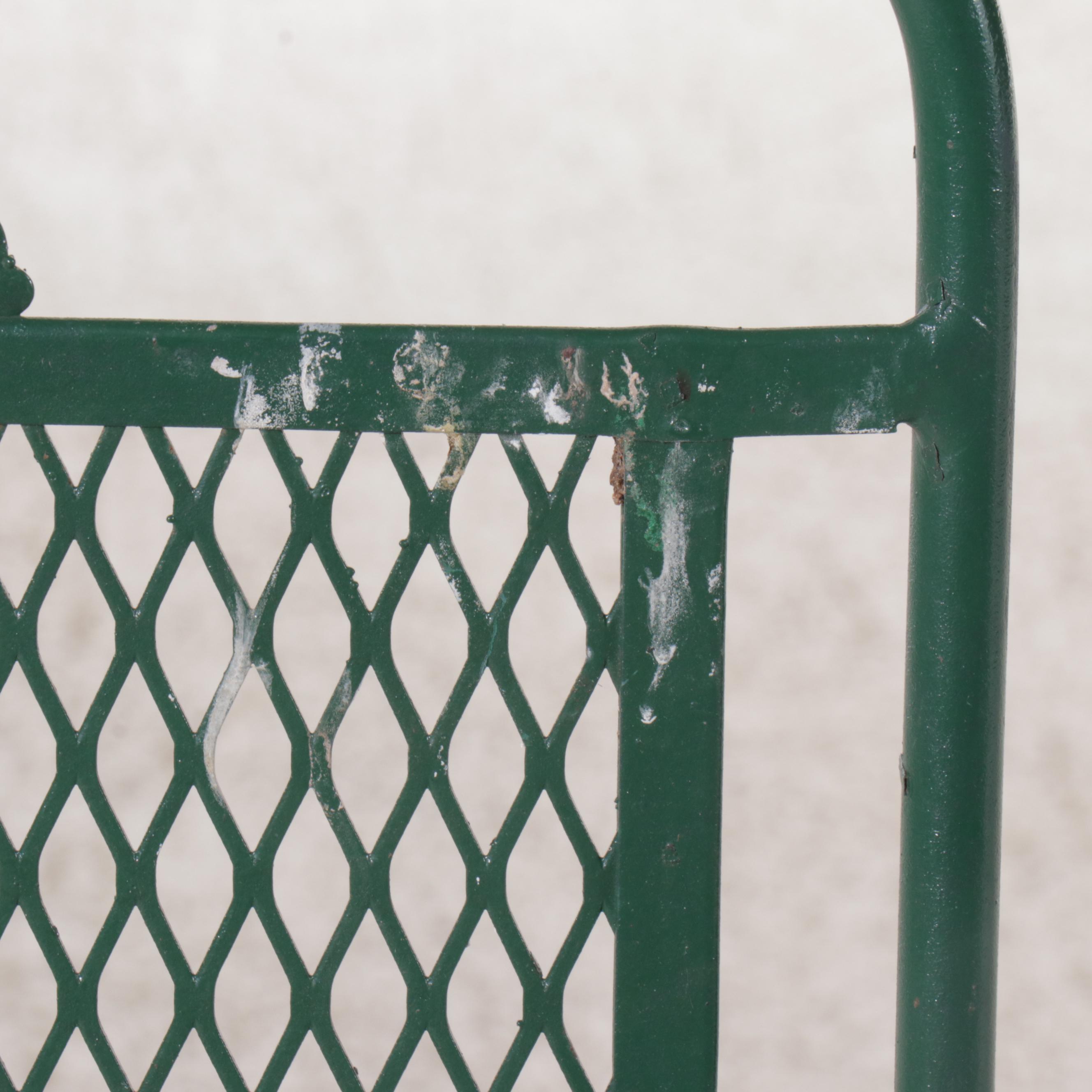 Seven Piece Wrought Iron Mesh Patio Dining Set