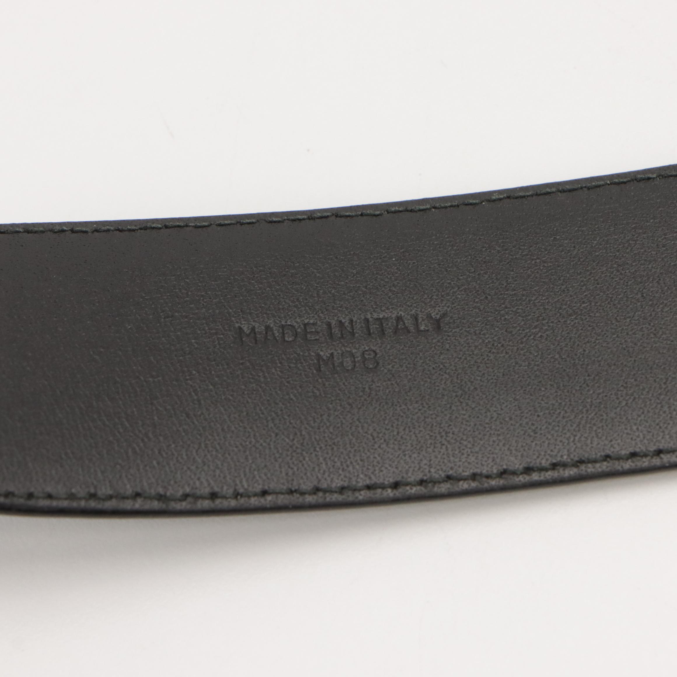 Celine Vintage Black Calfskin Leather Belt