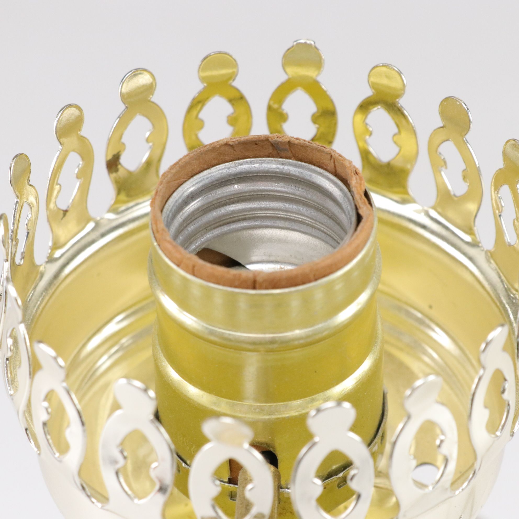 Paint Decorated Glass Kerosene Table Lamp, French Adapted