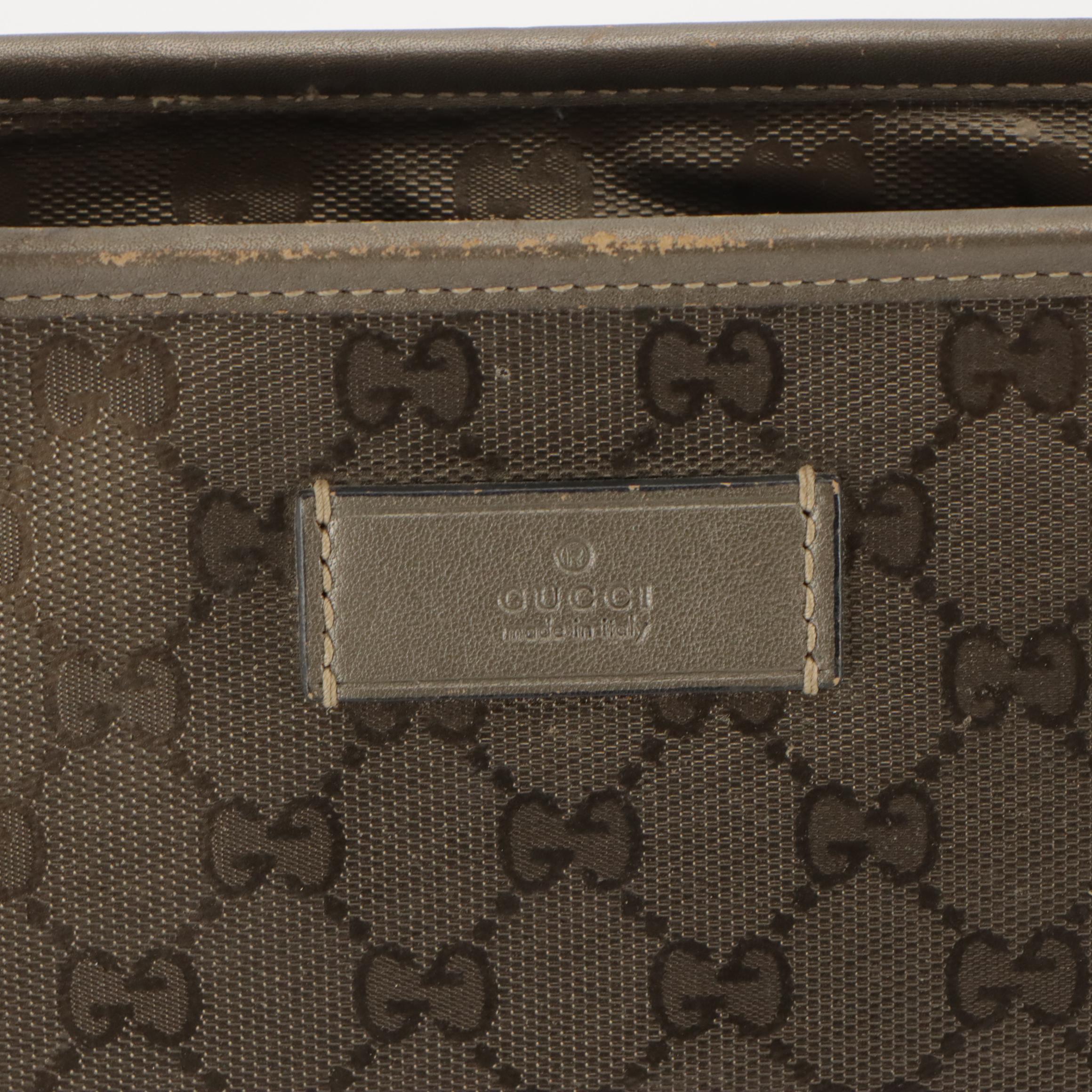 Gucci GG Imprime Supreme Canvas and Leather Tote