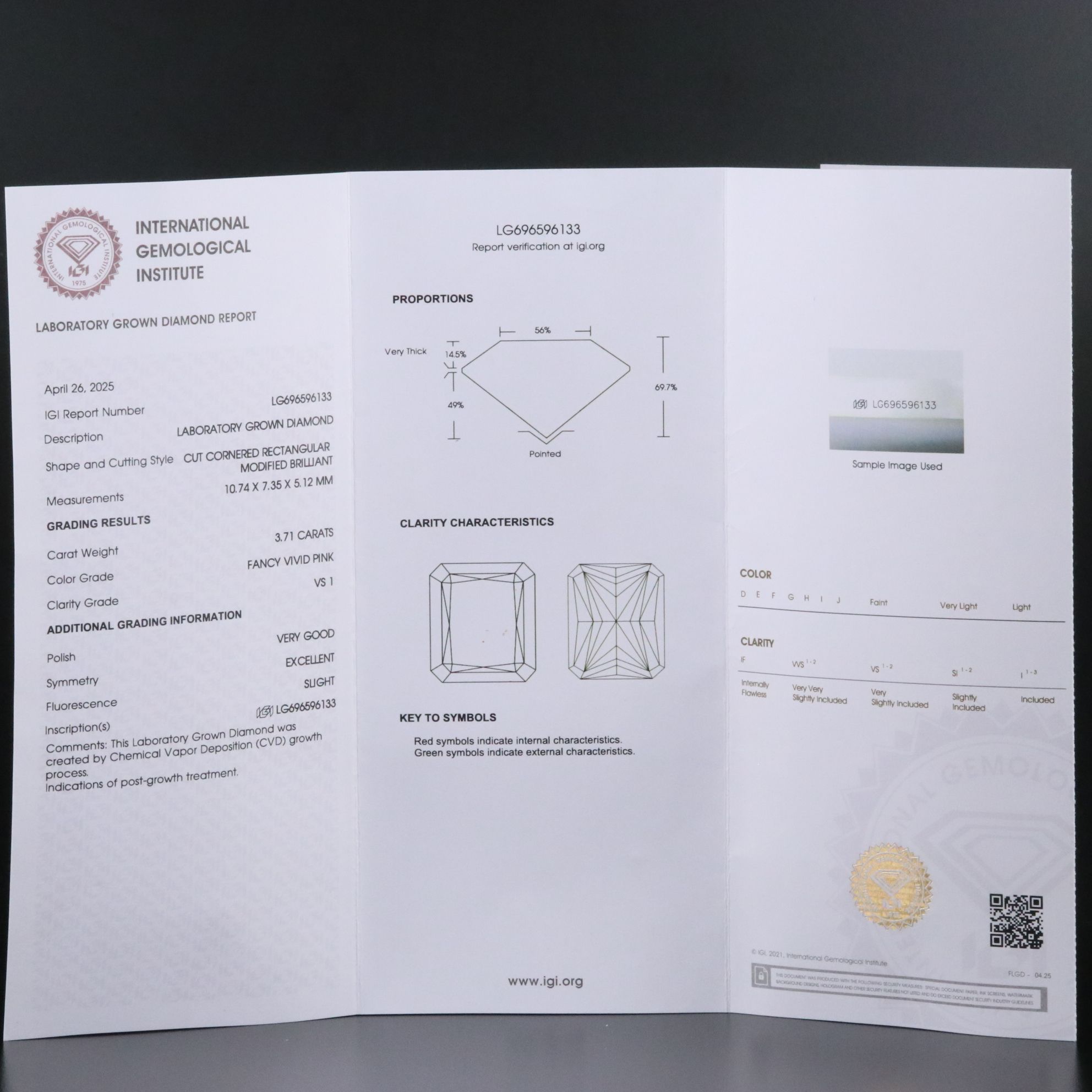 18K 3.89 CTW Lab Grown Diamond Ring with IGI Report