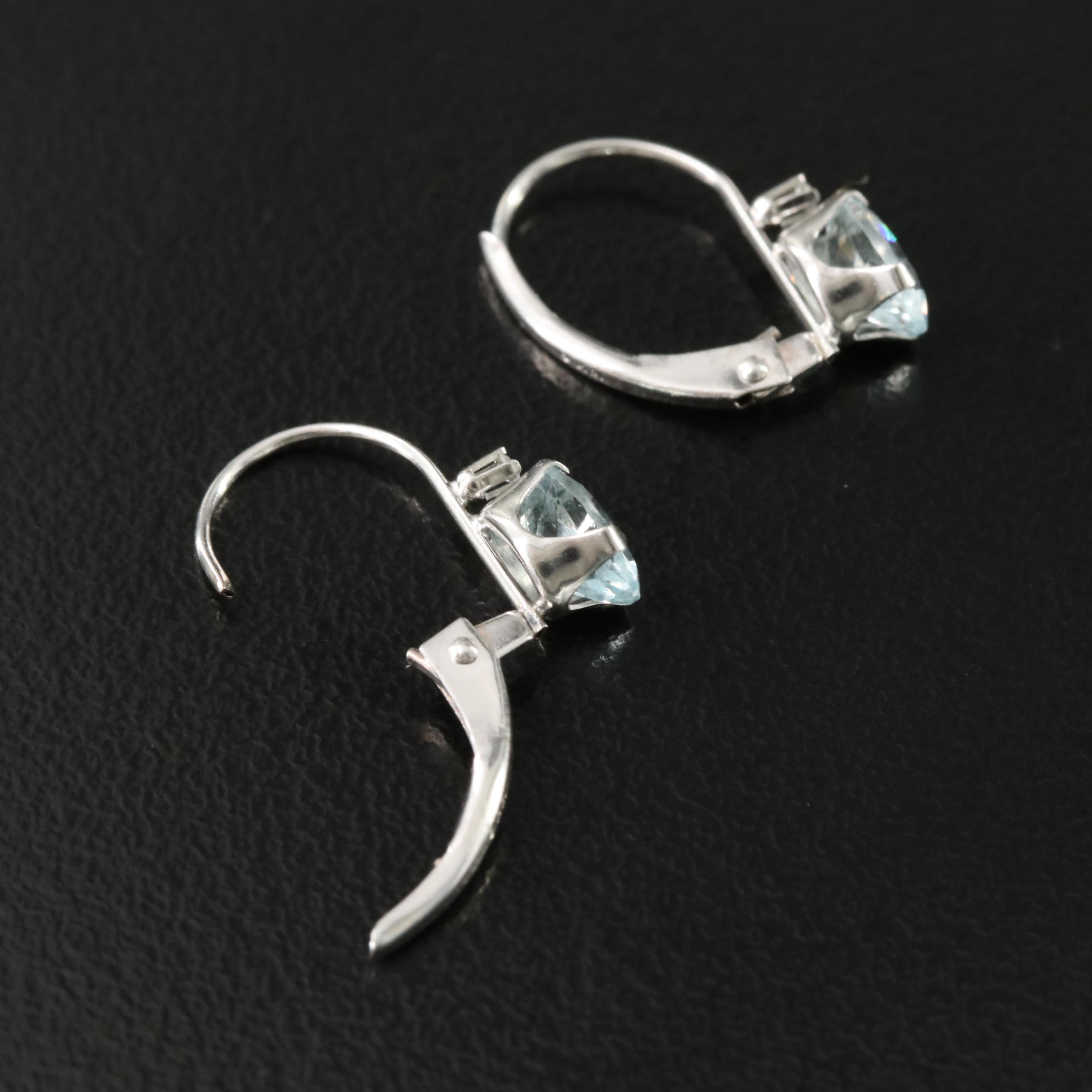 14K Aquamarine and Diamond Earrings
