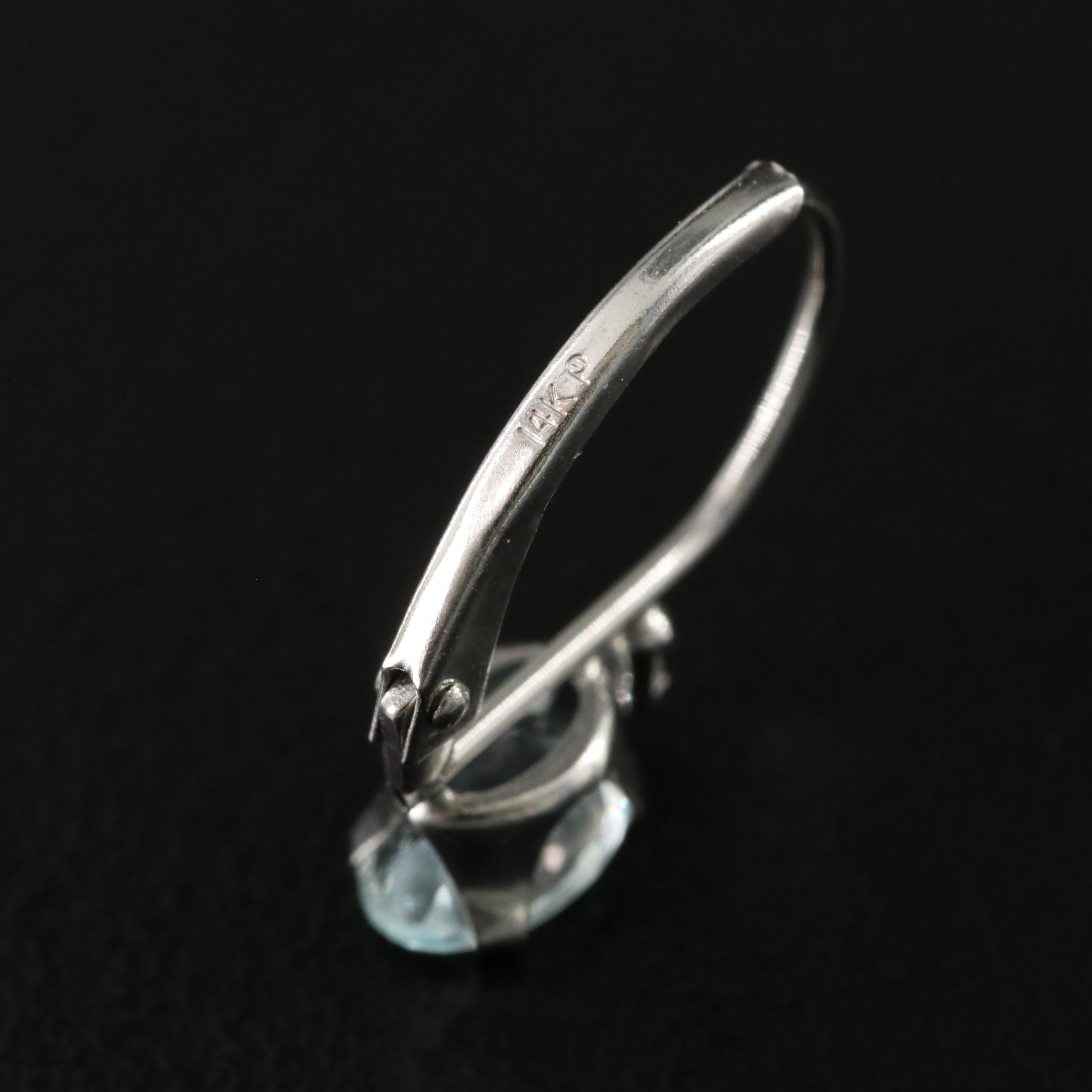 14K Aquamarine and Diamond Earrings