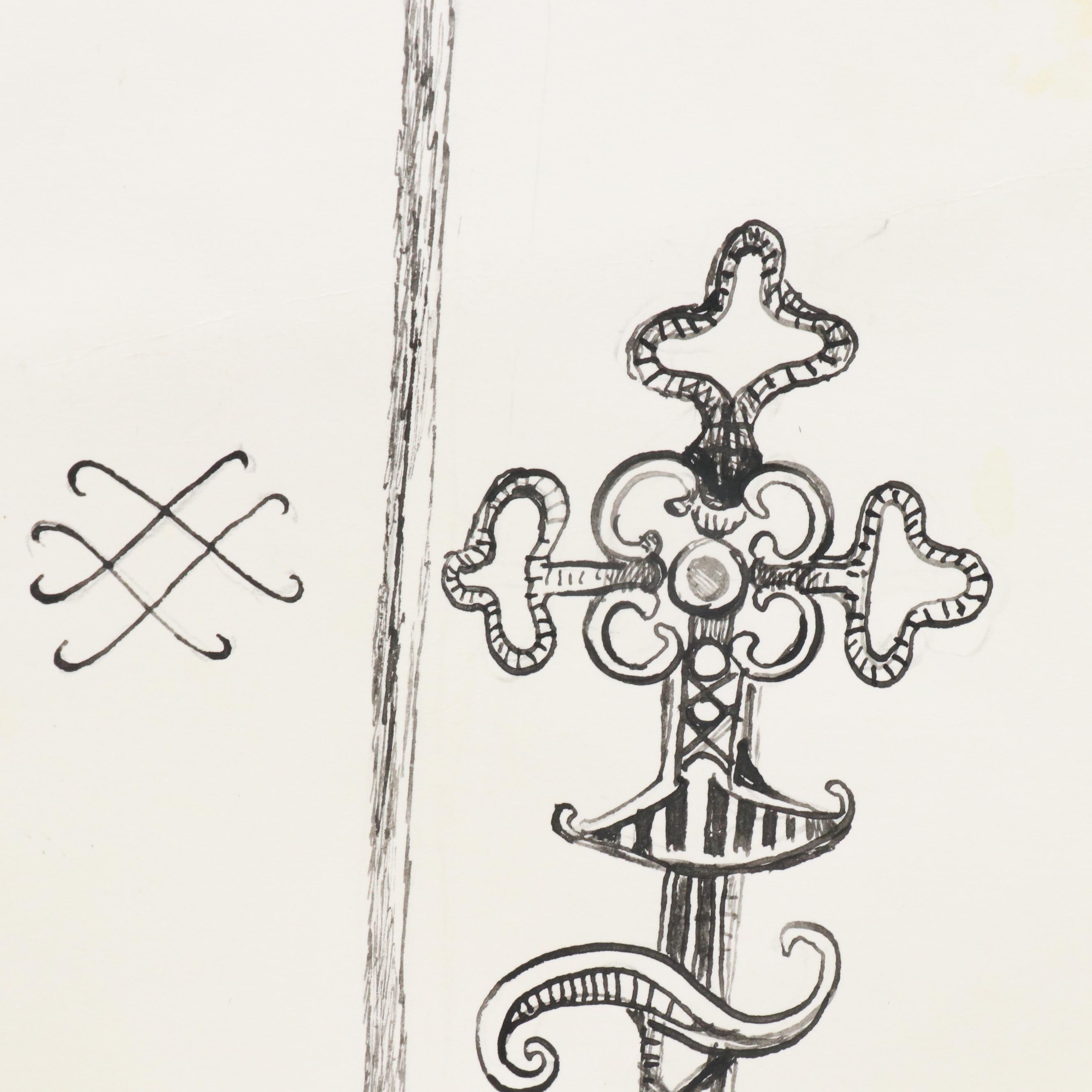 Nikolay "Kuk" Manuylov Surrealist Ink Drawing "Hooray for Us," 21st Century