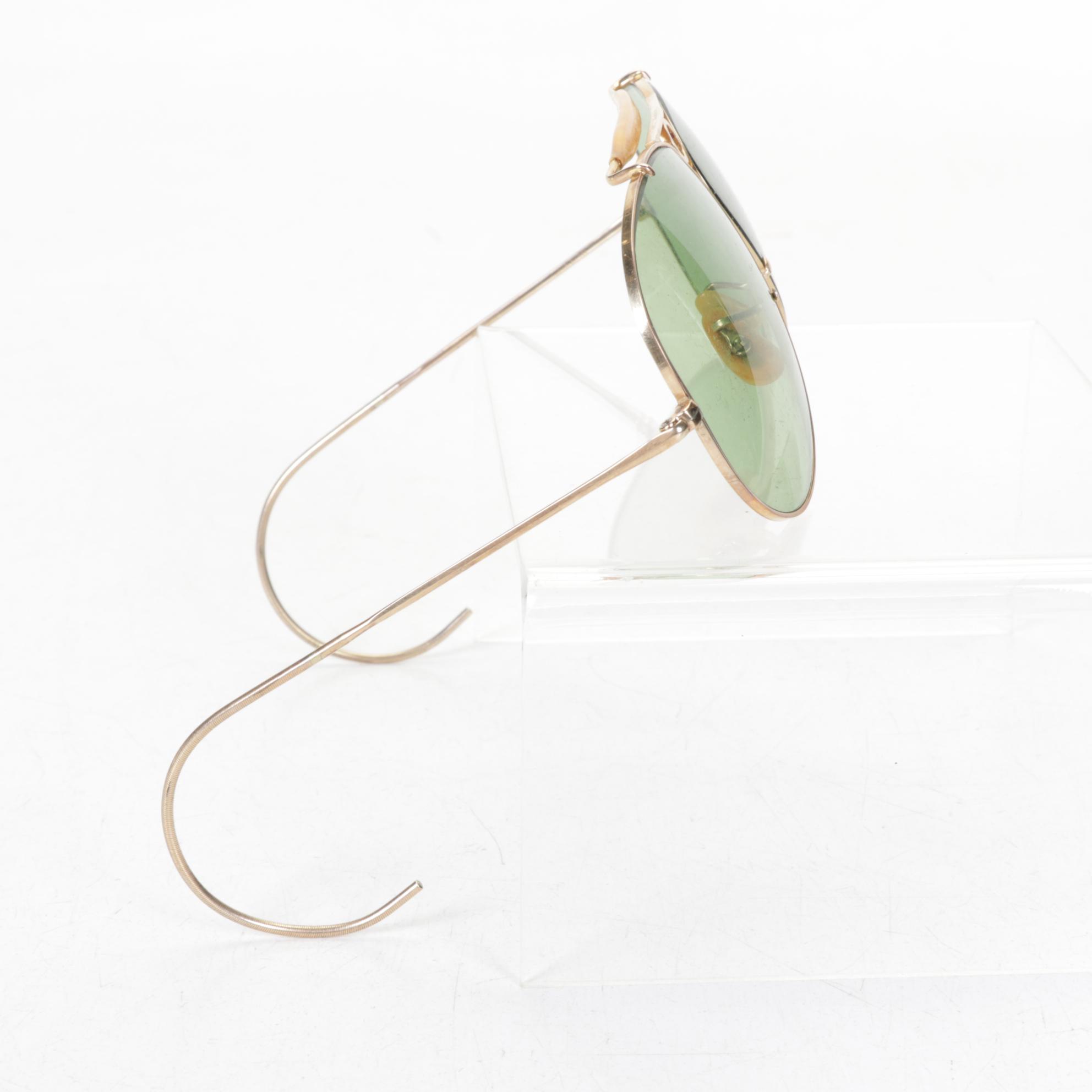 Ray-Ban "Shooter" 12k Gold Frame Aviators with Ballpoint & Fountain Pens