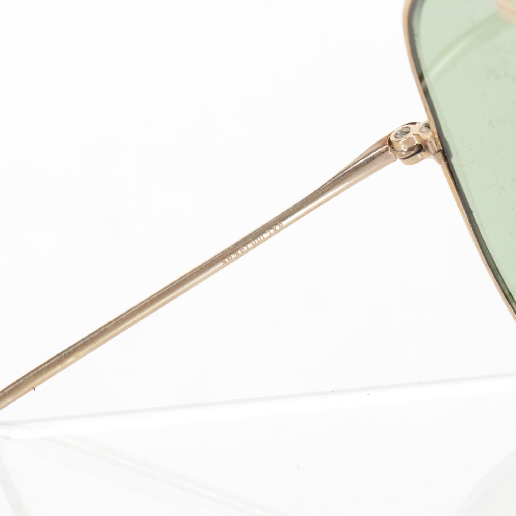 Ray-Ban "Shooter" 12k Gold Frame Aviators with Ballpoint & Fountain Pens