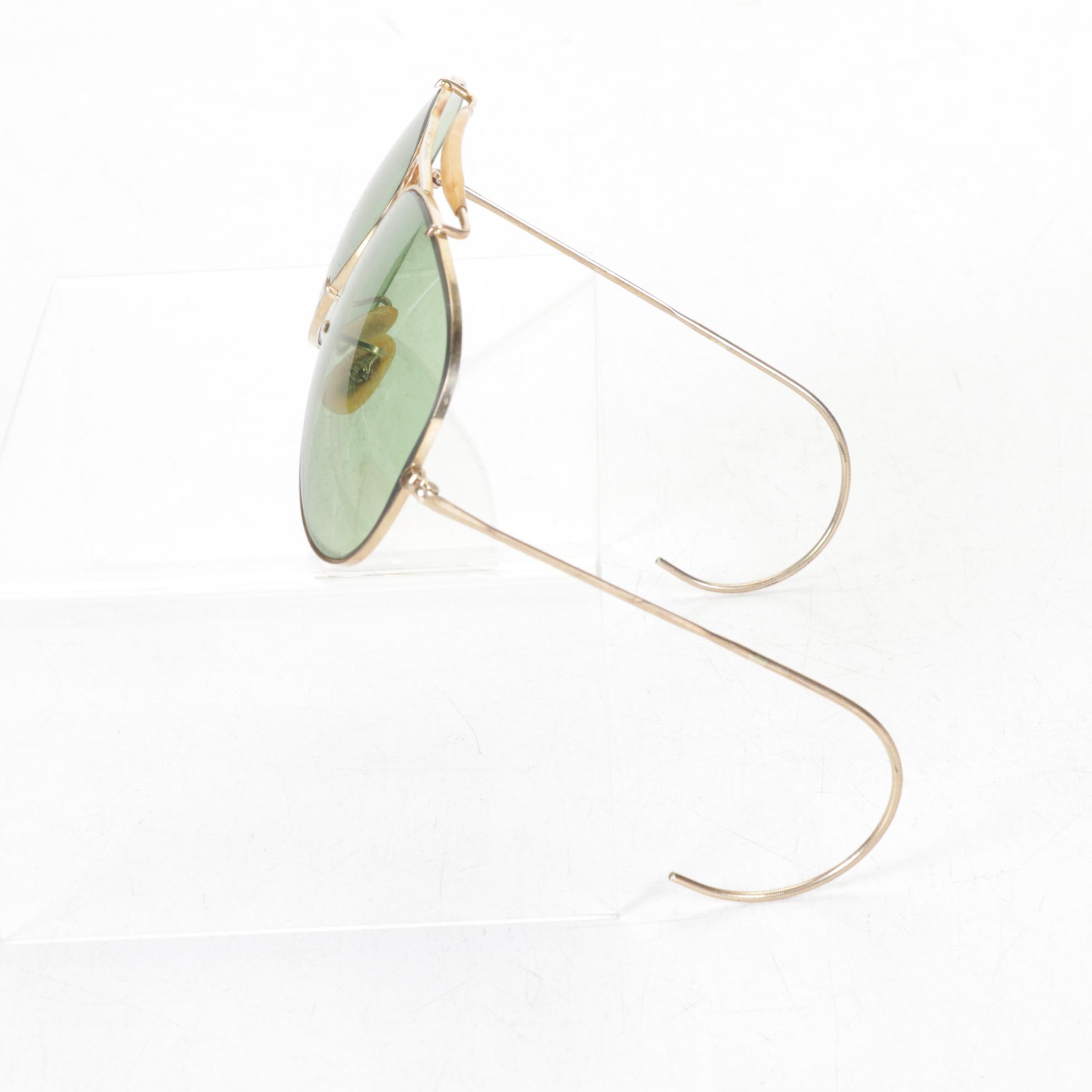 Ray-Ban "Shooter" 12k Gold Frame Aviators with Ballpoint & Fountain Pens