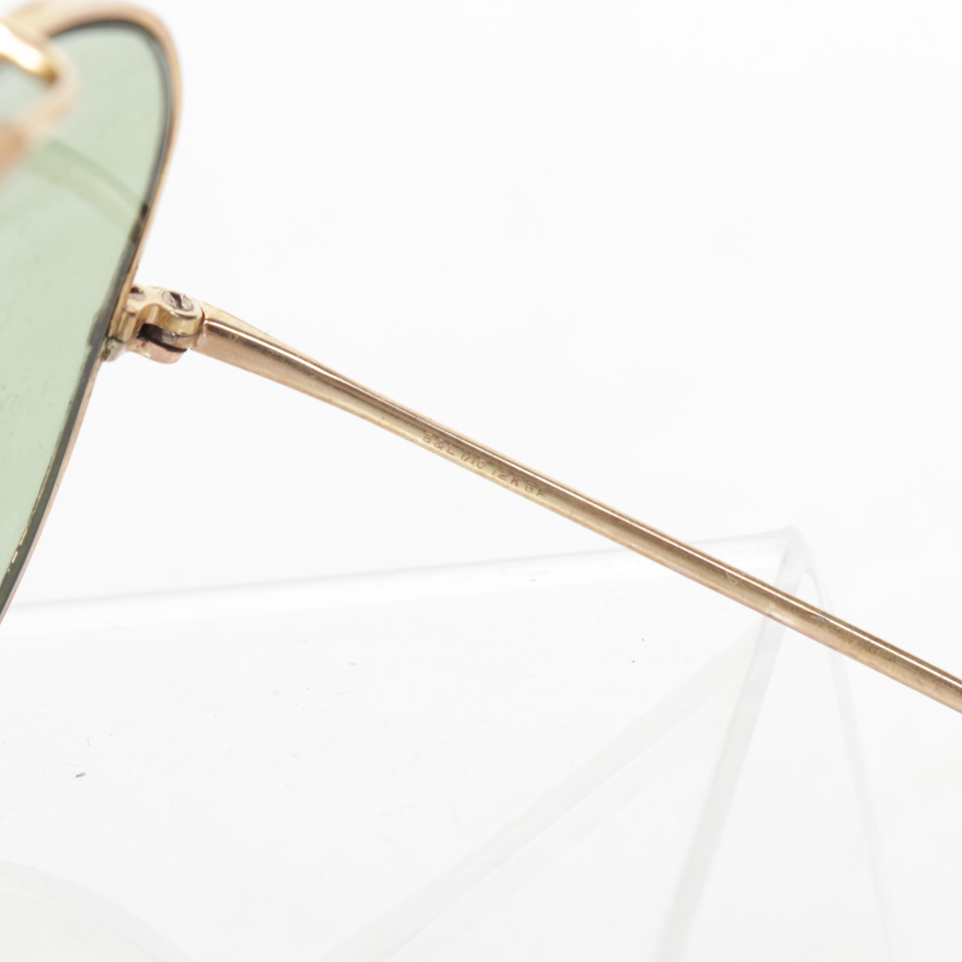 Ray-Ban "Shooter" 12k Gold Frame Aviators with Ballpoint & Fountain Pens