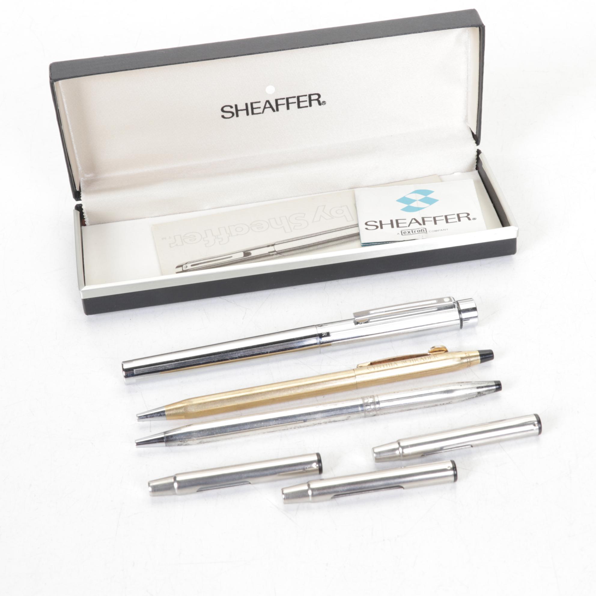 Ray-Ban "Shooter" 12k Gold Frame Aviators with Ballpoint & Fountain Pens