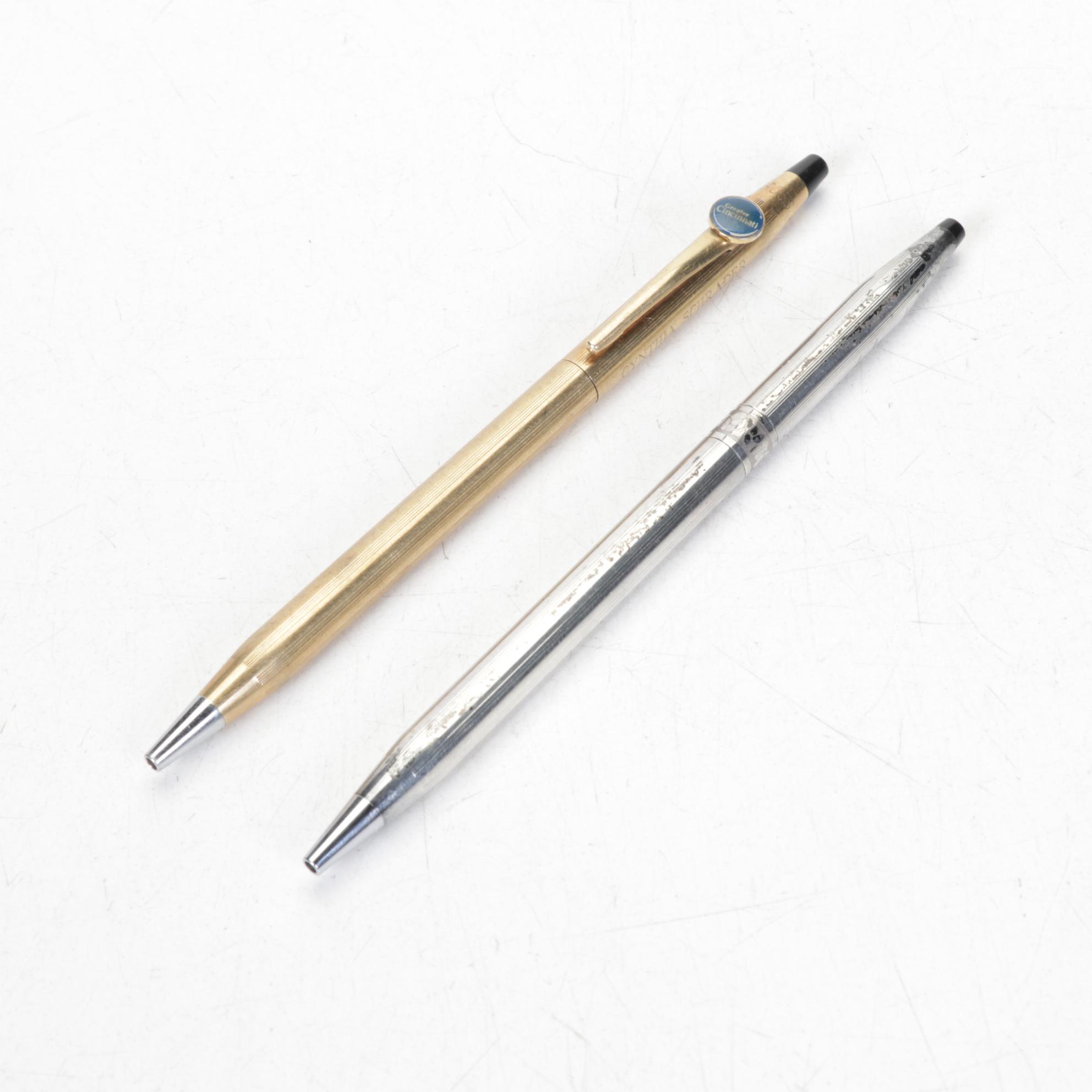 Ray-Ban "Shooter" 12k Gold Frame Aviators with Ballpoint & Fountain Pens