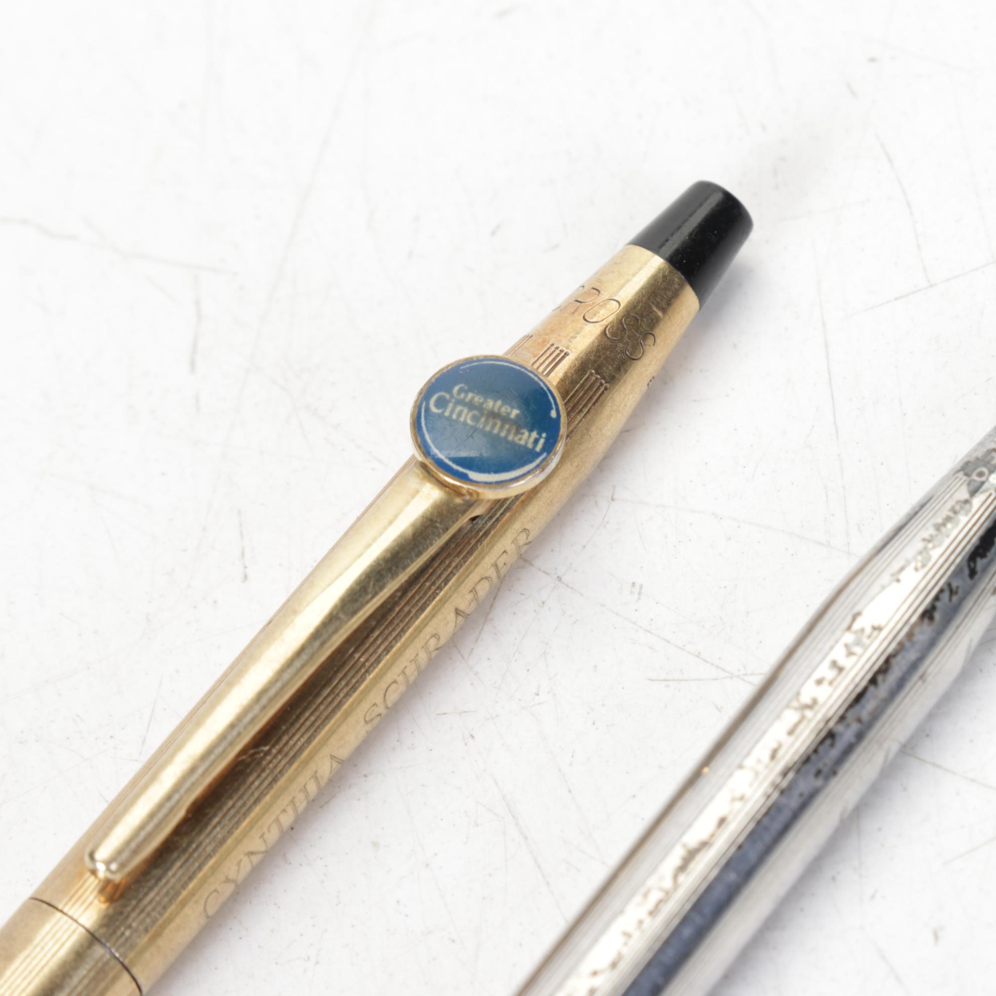 Ray-Ban "Shooter" 12k Gold Frame Aviators with Ballpoint & Fountain Pens