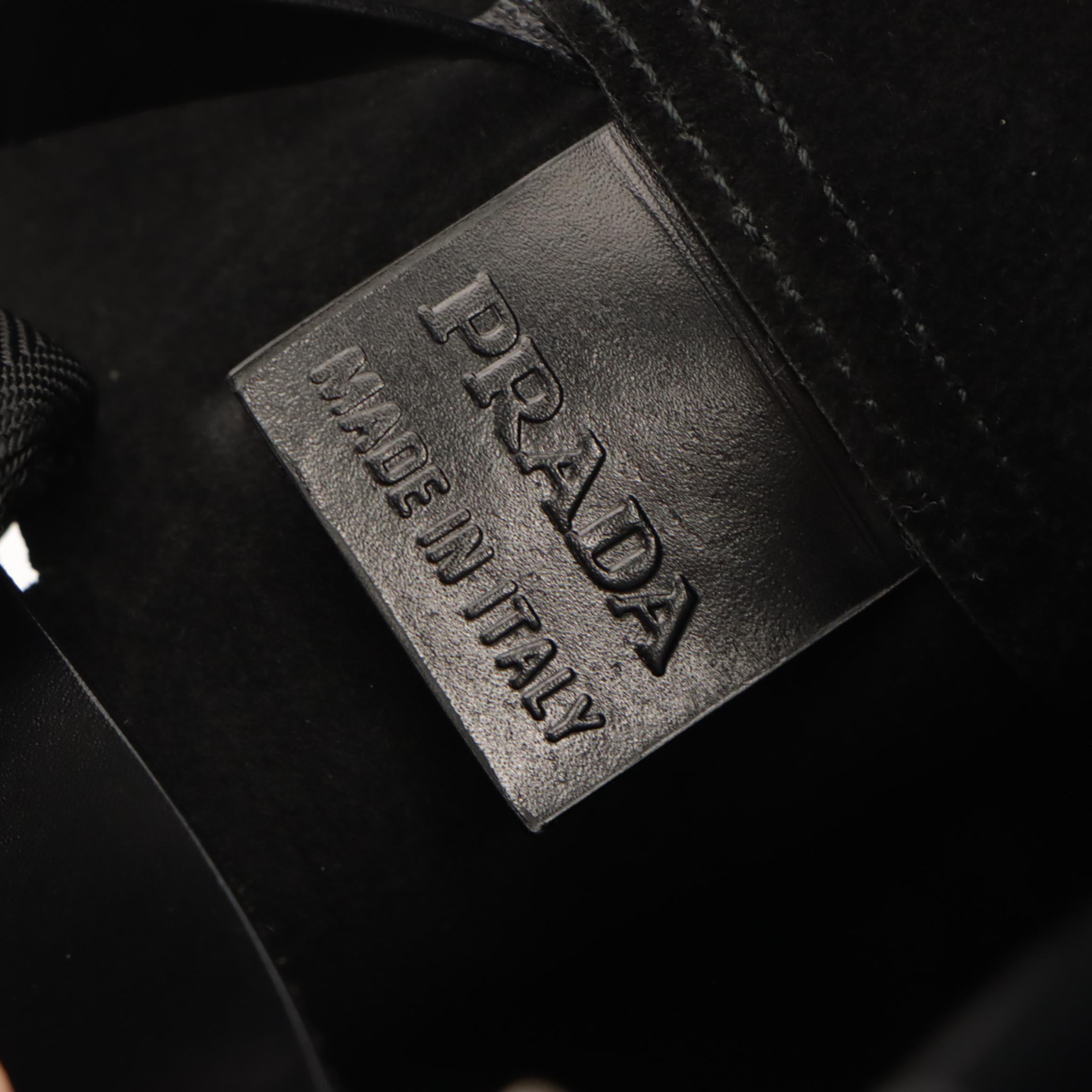 Prada Black Leather Tote with Flap Pouch